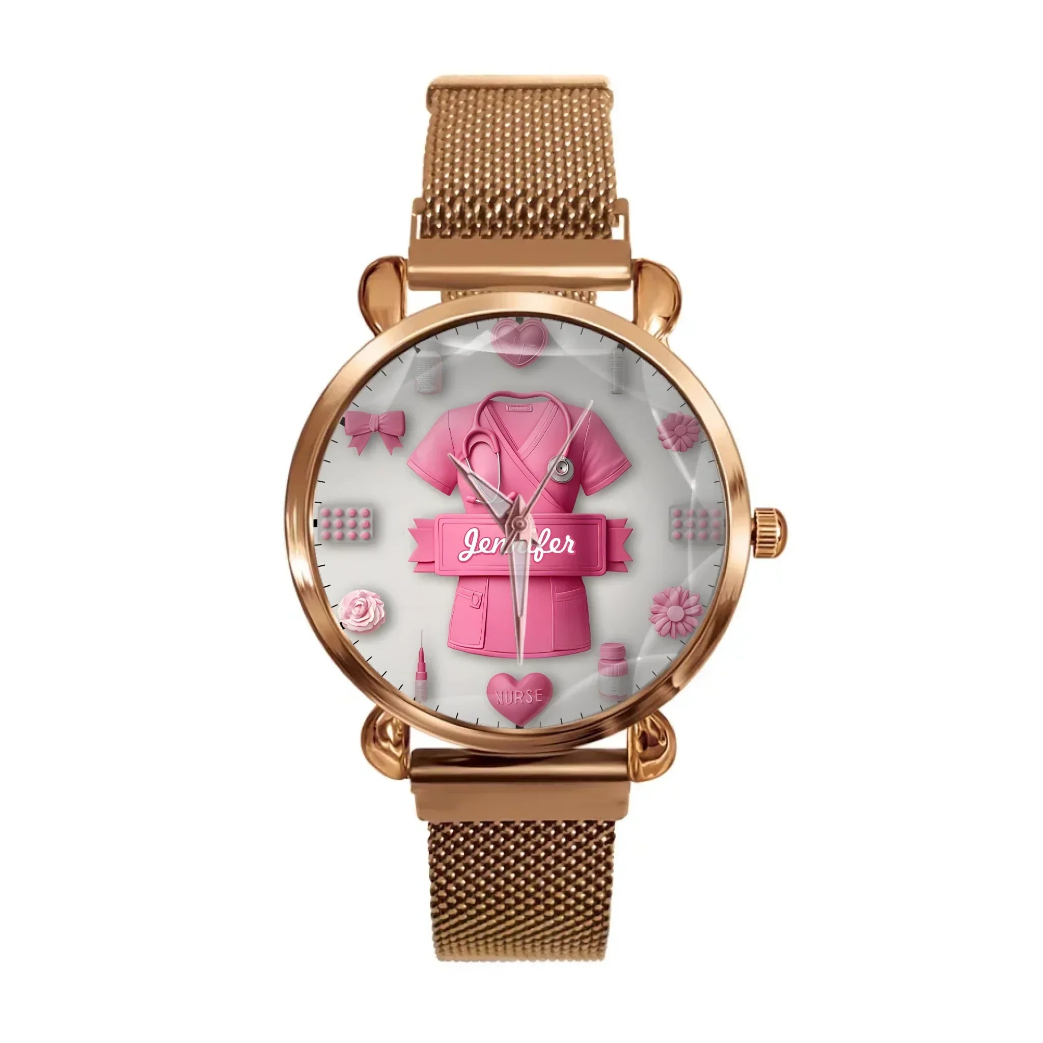 Nursing Is A Work Of Heart - Personalized Nurse Hand Watch - Joliny