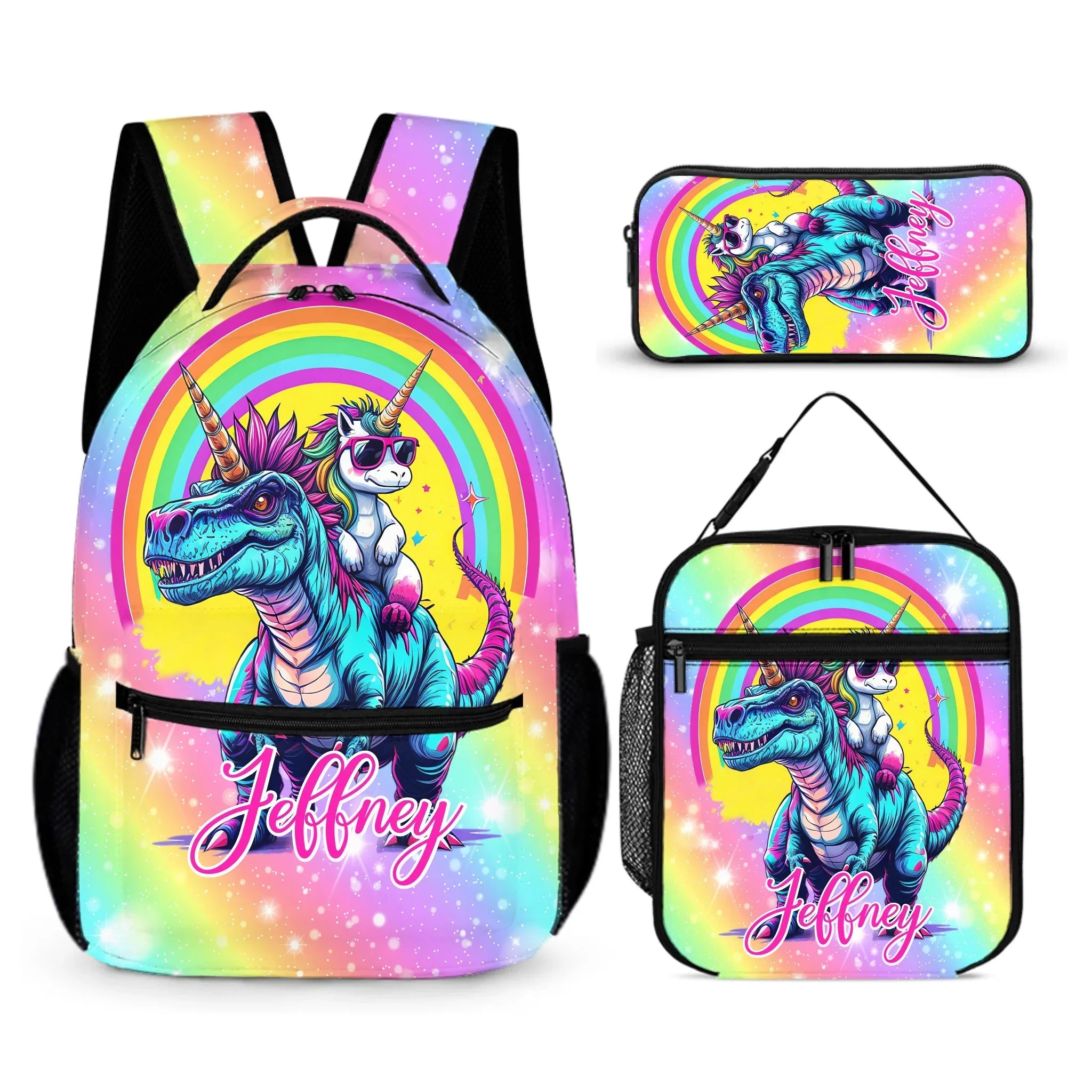 Dinosaur Unicorn Backpack - Personalized Name Backpack - School Season Gift - Joliny