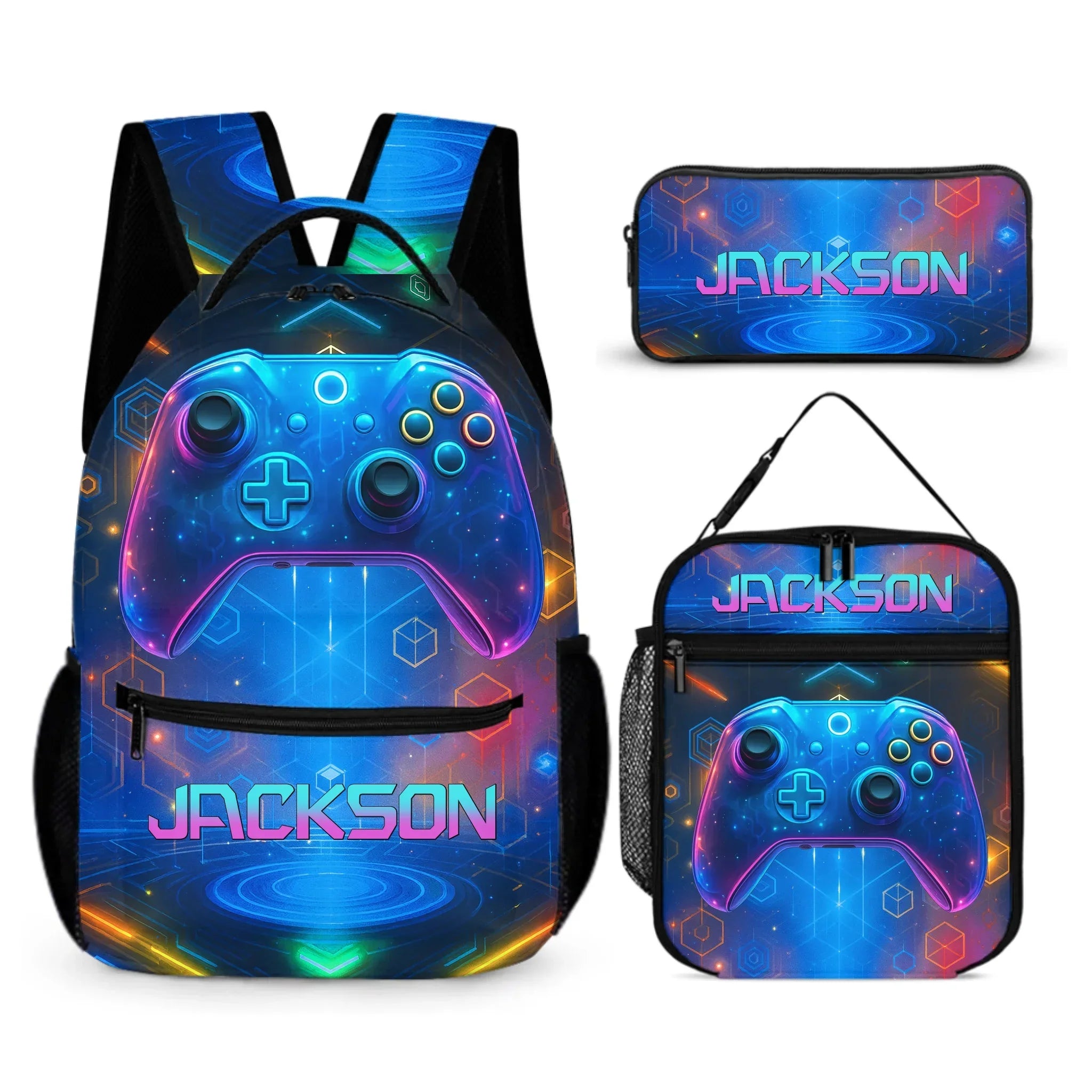 Technological Style Customized Backpack with Game Controller - Personalized Name - Joliny