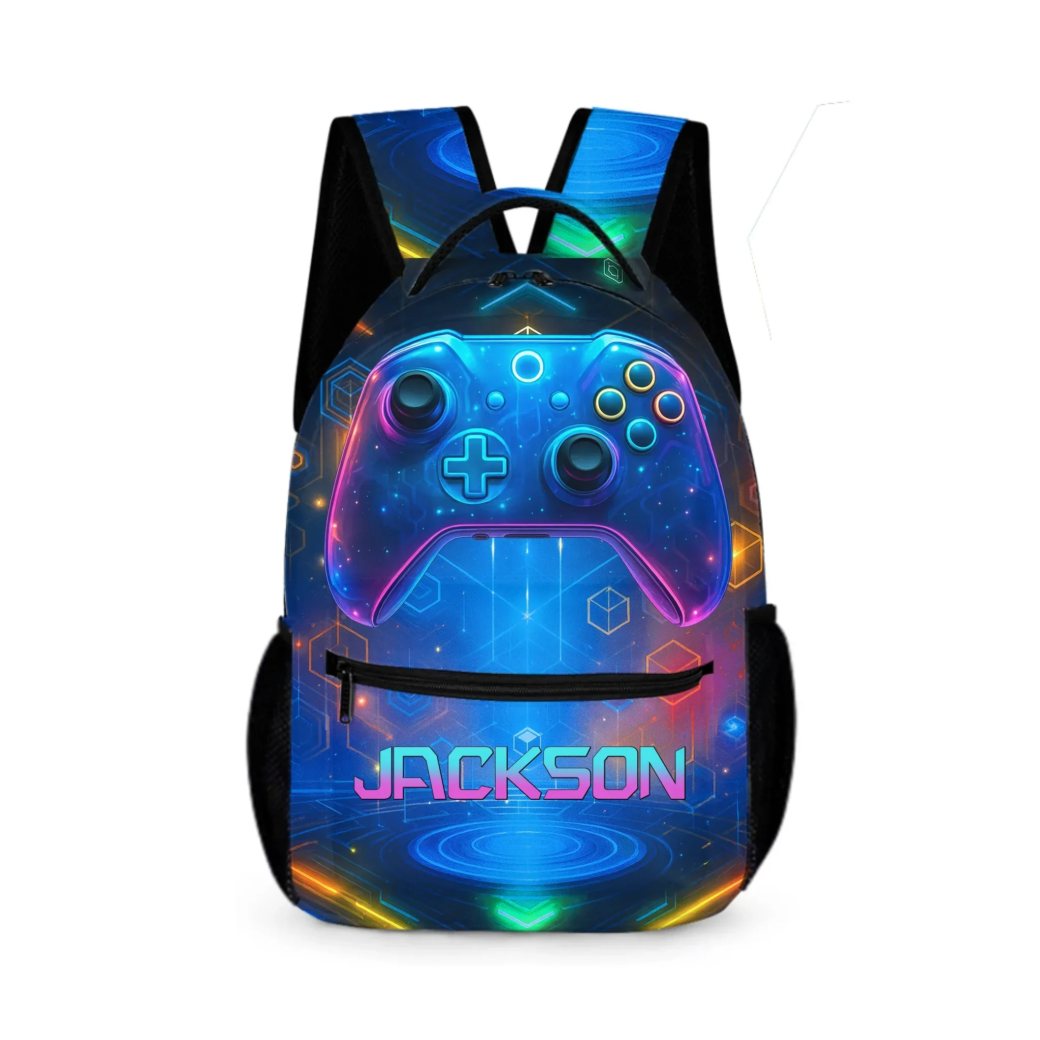 Technological Style Customized Backpack with Game Controller - Personalized Name - Joliny