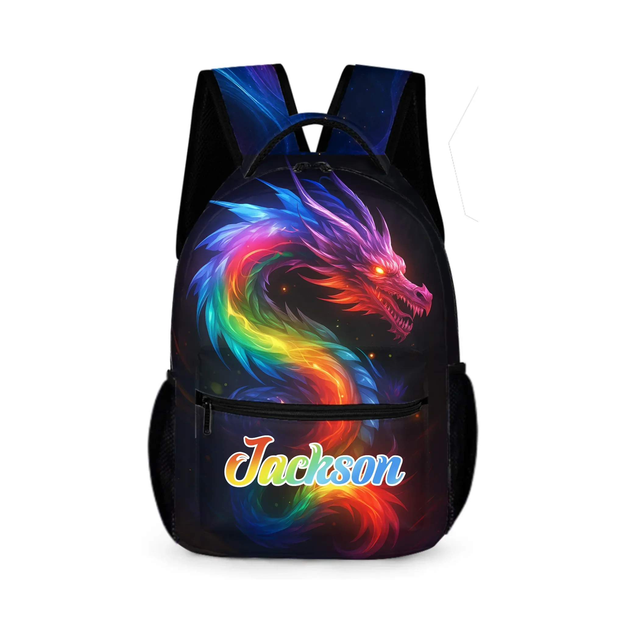 Colorful Dragon Customized Backpack - Fantasy Design - Personalized Name - Joliny