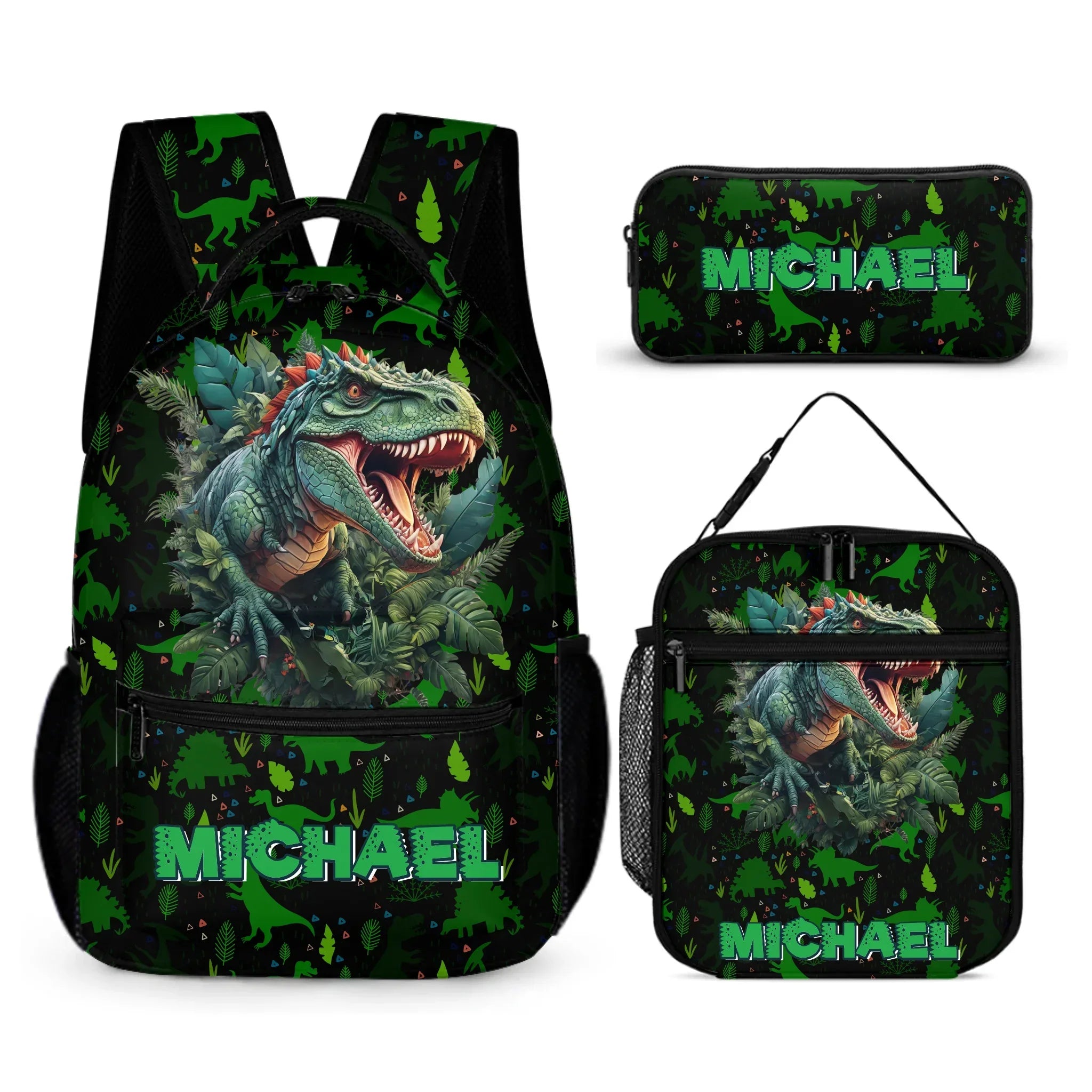 Dinosaur in Tropical Forest Custom Backpack - Personalized Name - Joliny