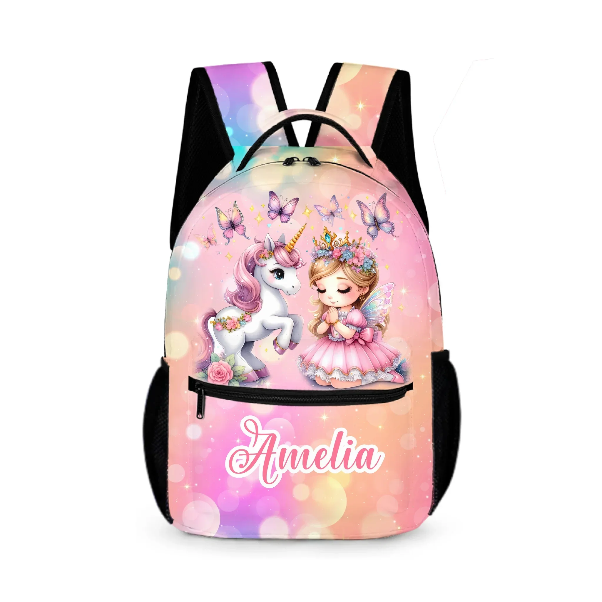 Princess Girl and Her Unicorn Sur Custom Backpack - Personalized Name - Gifts for Girls - Joliny