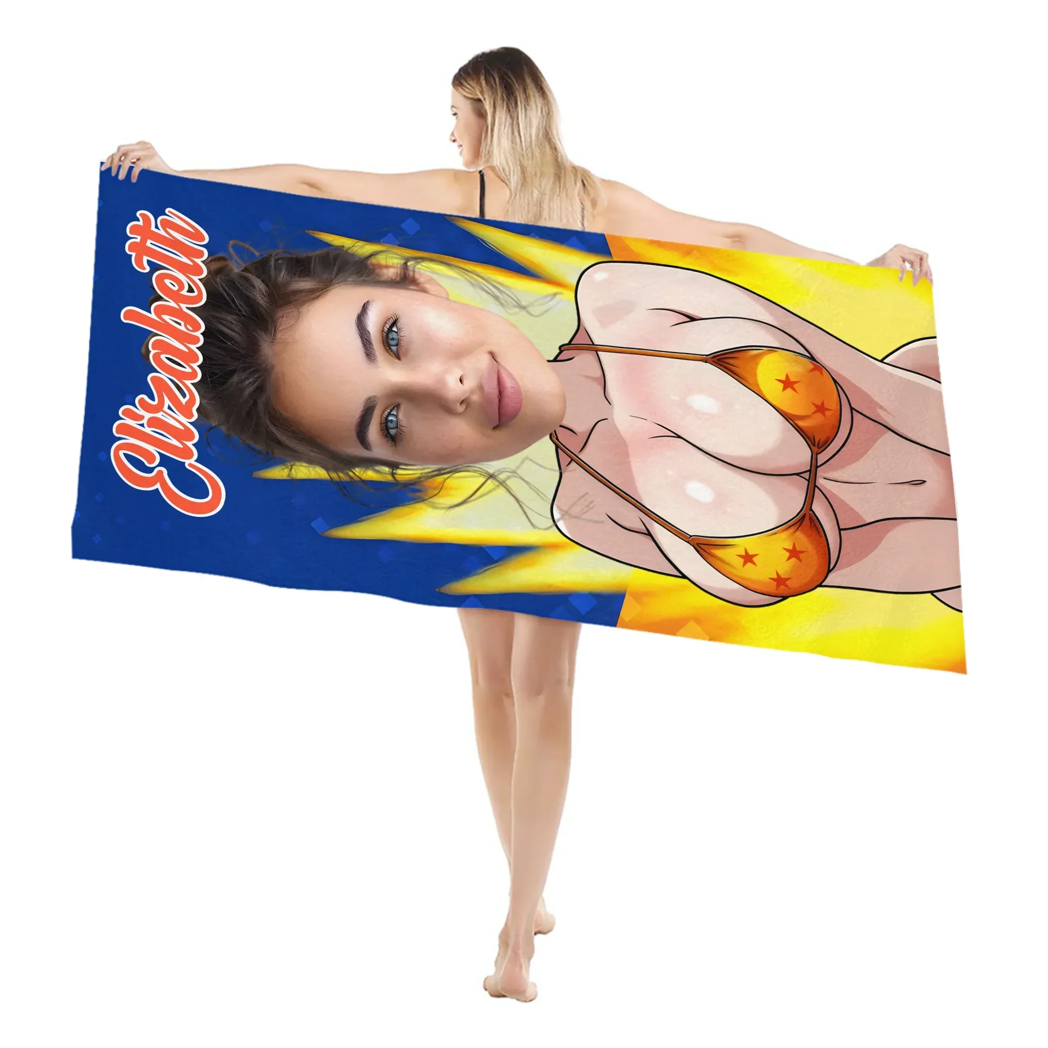 Personalized Beach Towel for Pool, Beach & Travel - Custom Your Face And Name Gift for Bestie