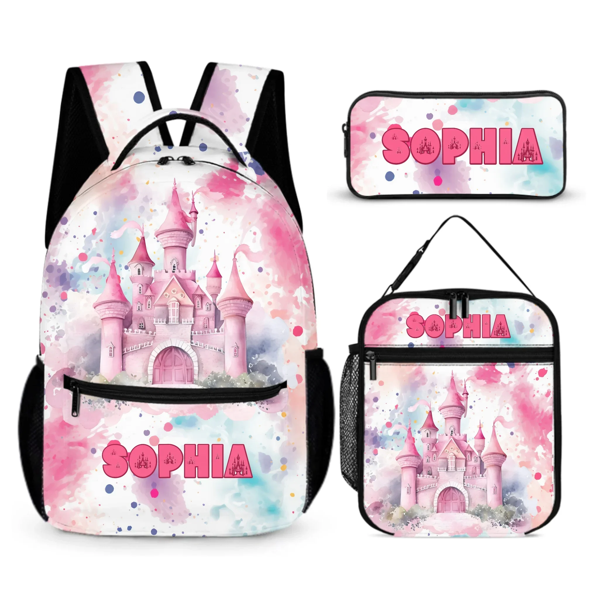 Pink Castle Name Customized Backpack - School Season Gift for Girls - Joliny