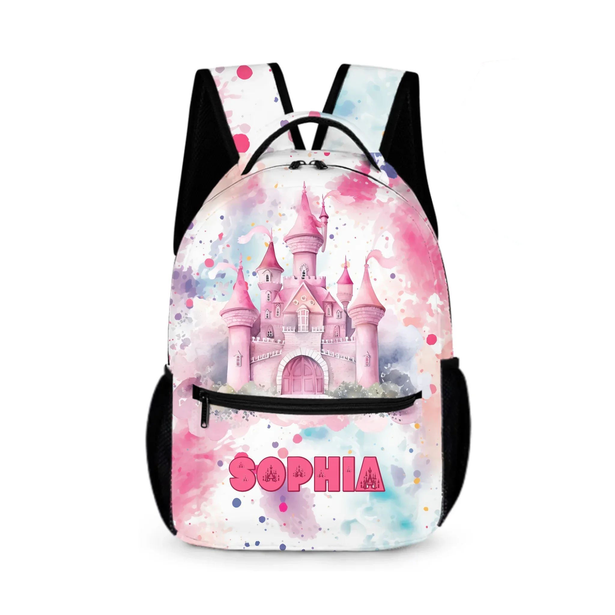 Pink Castle Name Customized Backpack - School Season Gift for Girls - Joliny