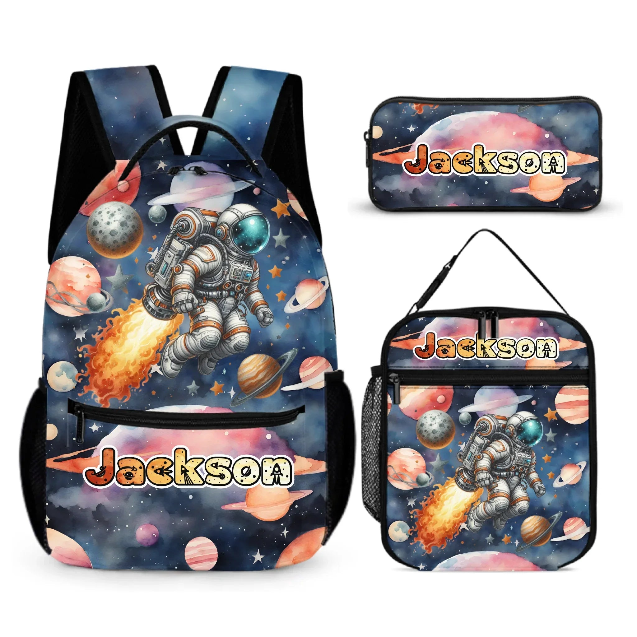 🧑🚀Customized Watercolor Cosmic Backpack - Personalized Name and Astronaut - Joliny