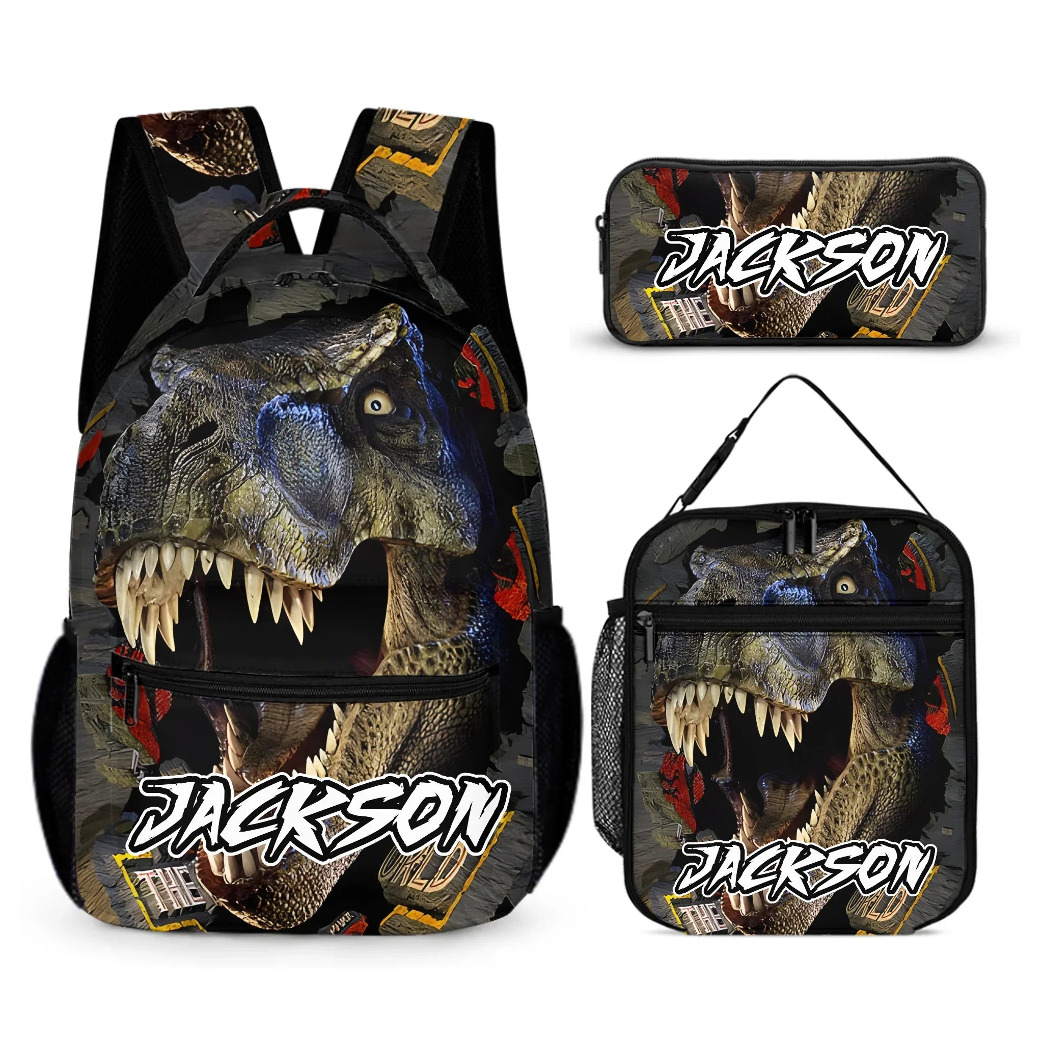 Powerful Dinosaur Customized Backpack - Personalized Name - Dinosaur Enthusiast Gift - Joliny