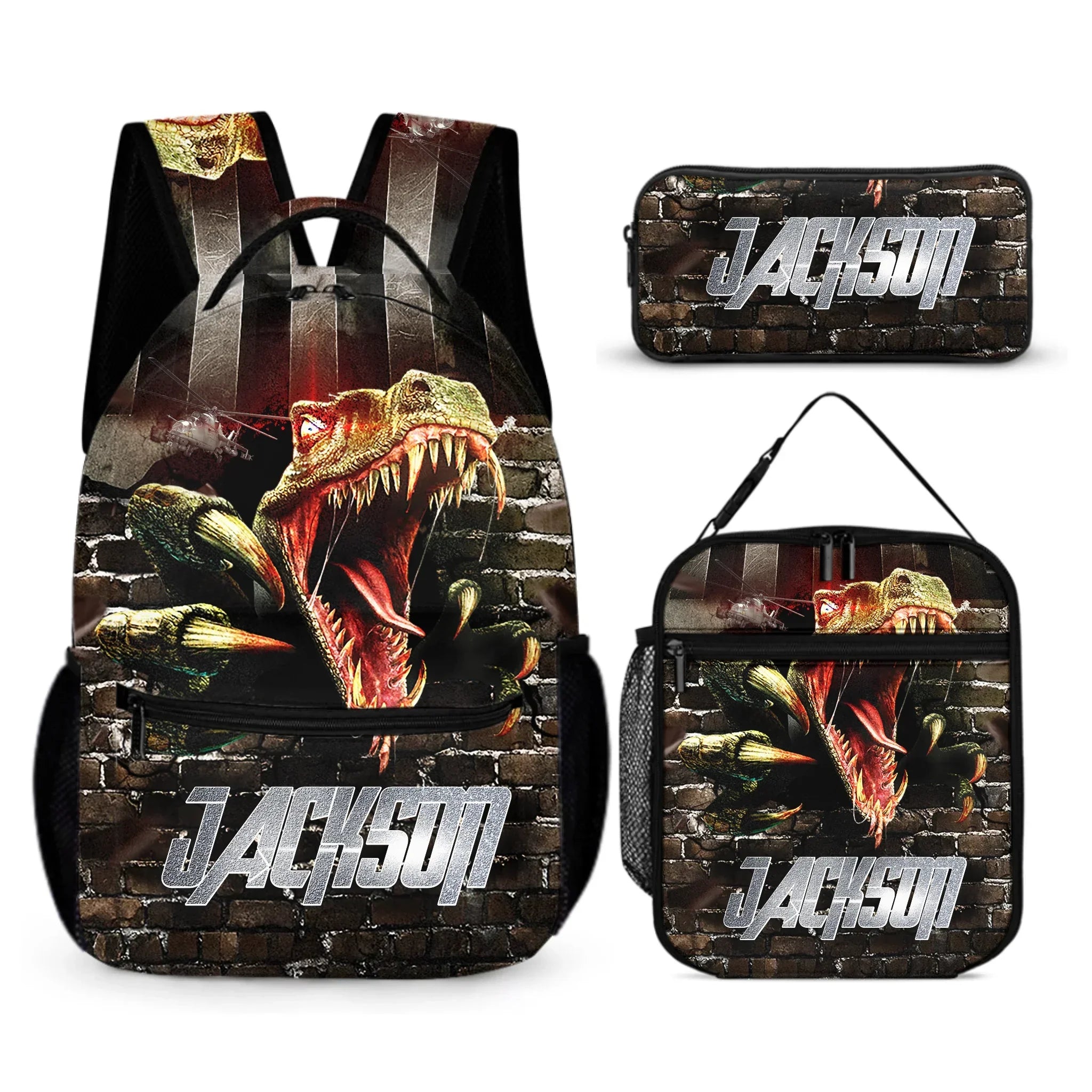 Jurassic Dinosaur Custom Backpack - Personalized Name - Dinosaur Enthusiast Gift - Joliny