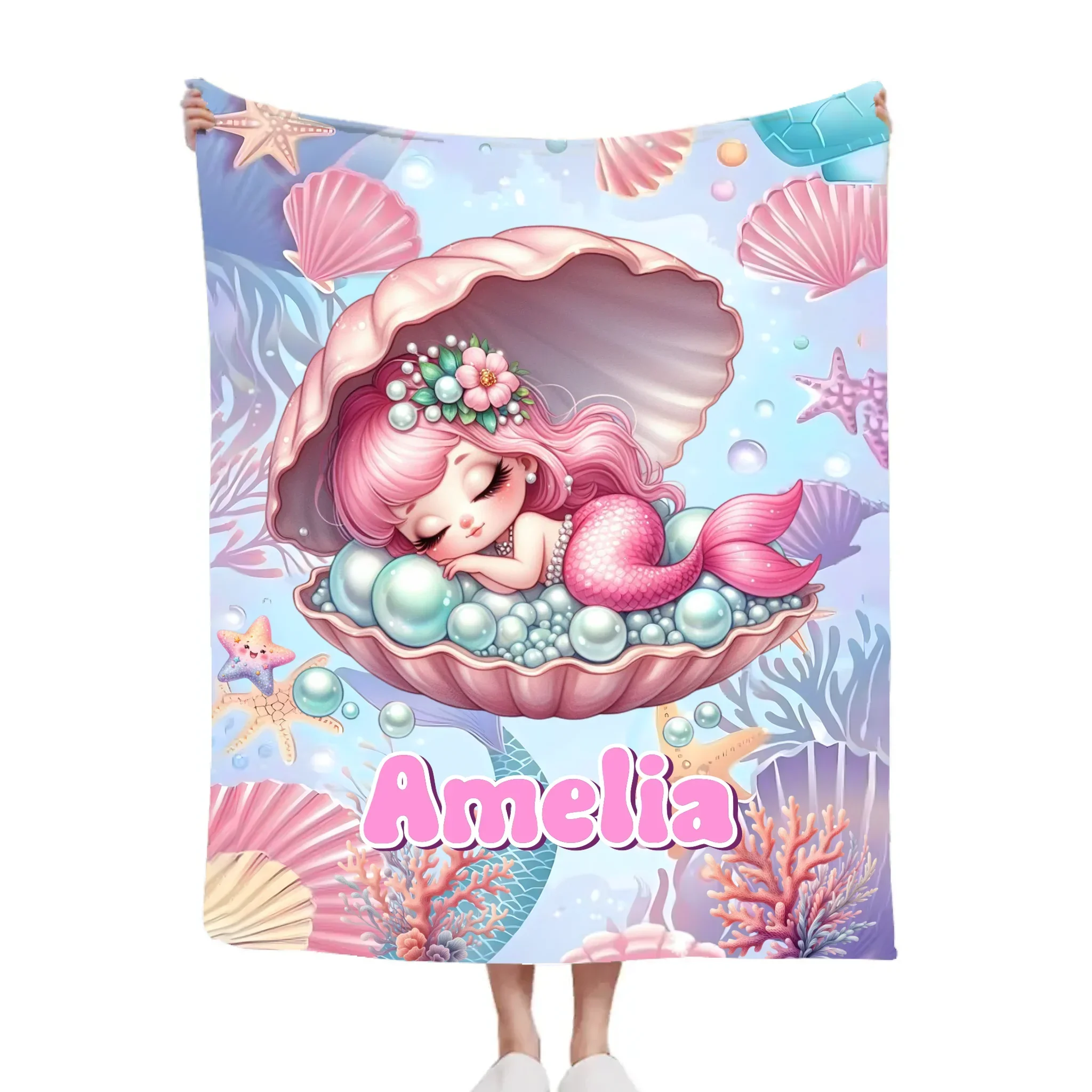 Treasure Baby Mermaid Custom Blanket - Personalized Mermaid - Gift For Mermaid lovers - Joliny