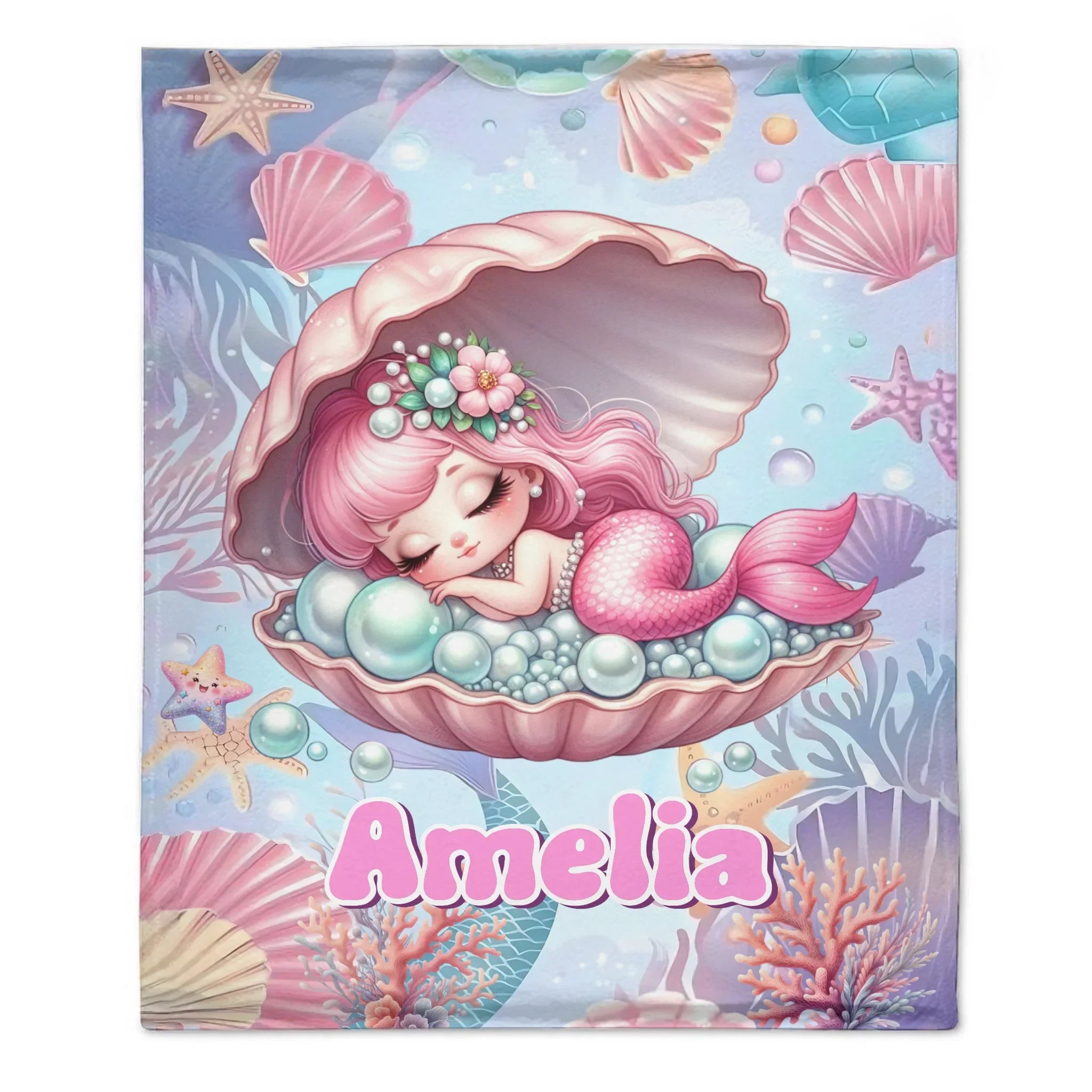 Treasure Baby Mermaid Custom Blanket - Personalized Mermaid - Gift For Mermaid lovers - Joliny