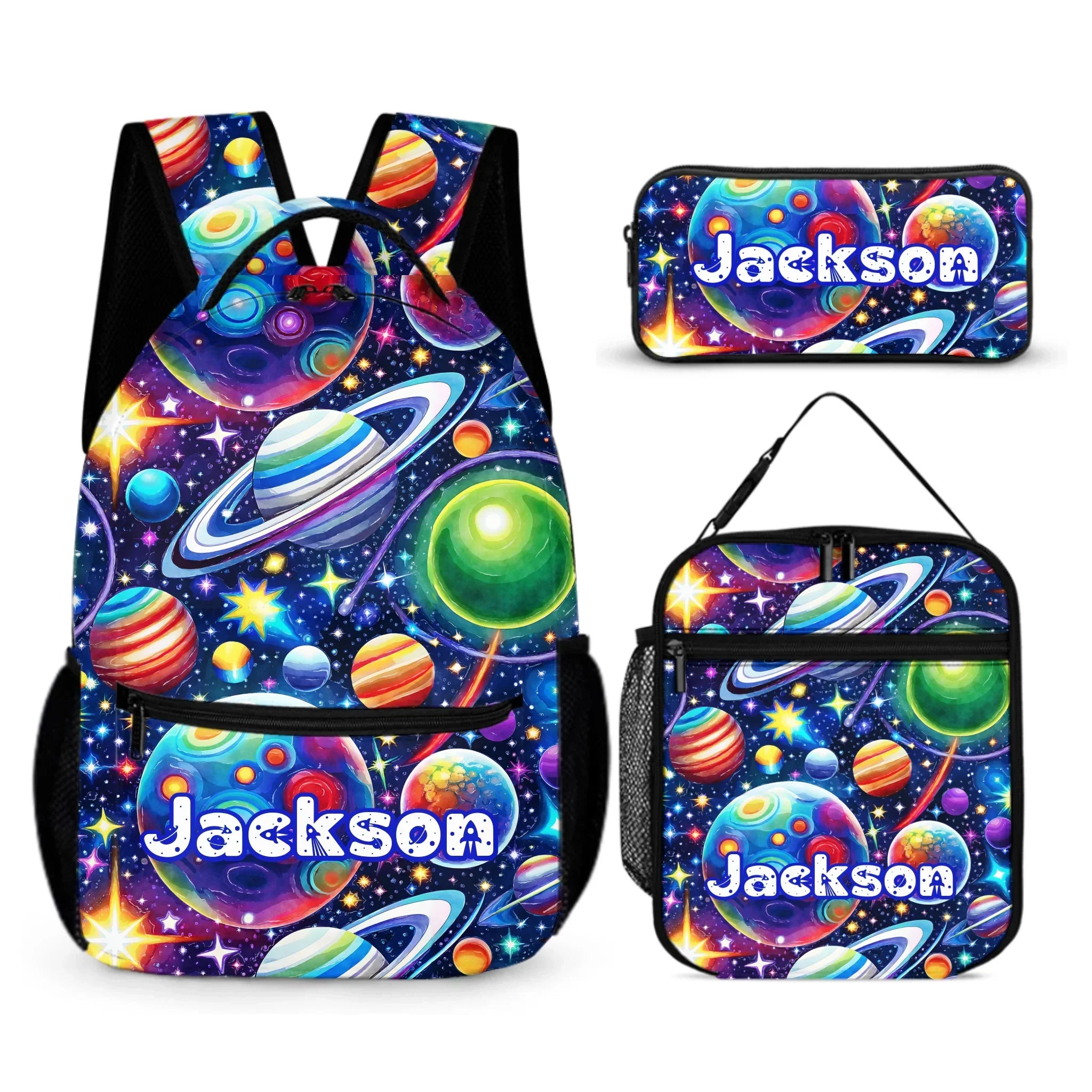 Dreamy Starry Universe Custom Backpack - Personalized Name- Planet Enthusiast Gift - Joliny