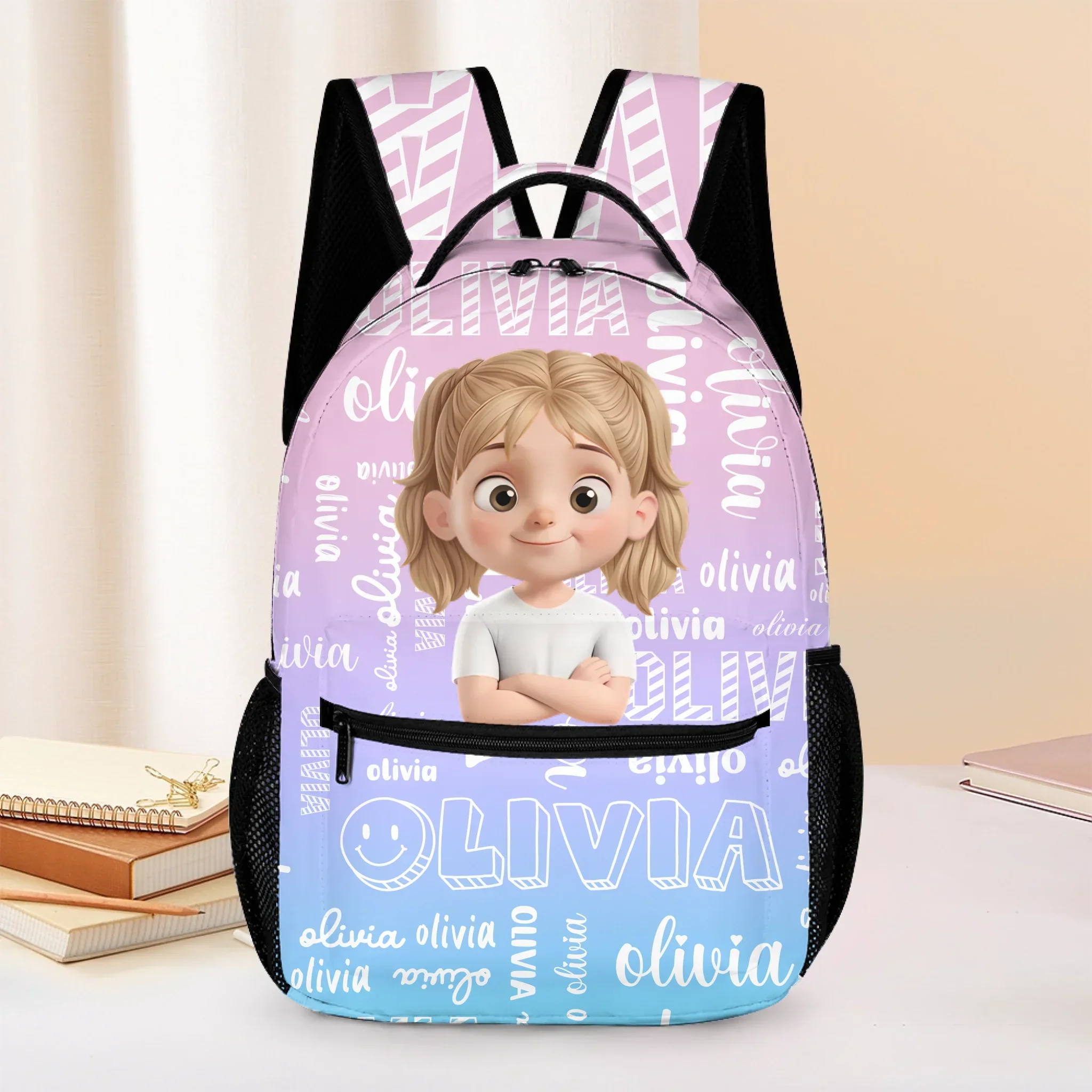 Customized Name-Engraved Backpack - Personalized Character - Gift for Children - Joliny