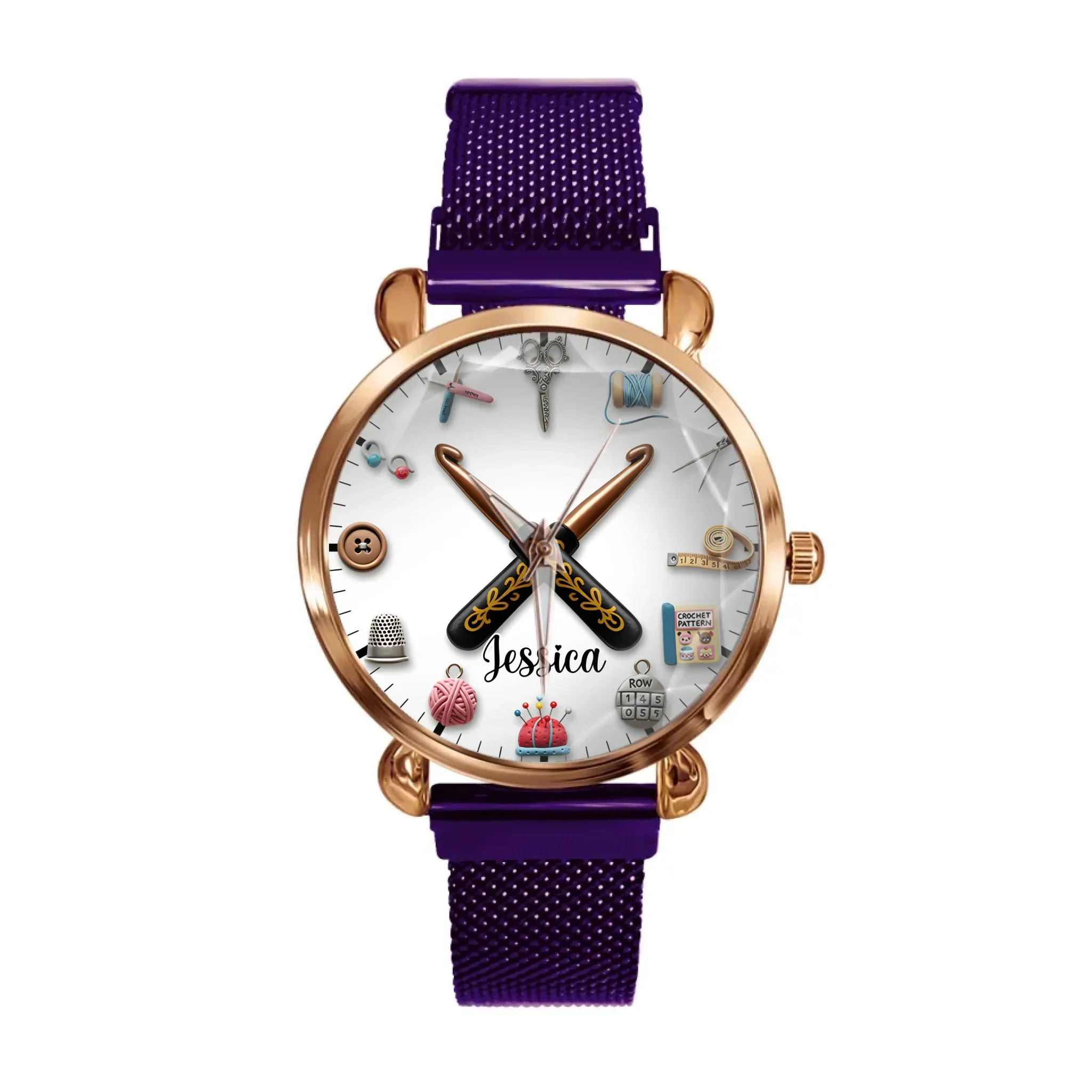 Sewing Time - Personalized Sewing Women Hand Watch - Joliny