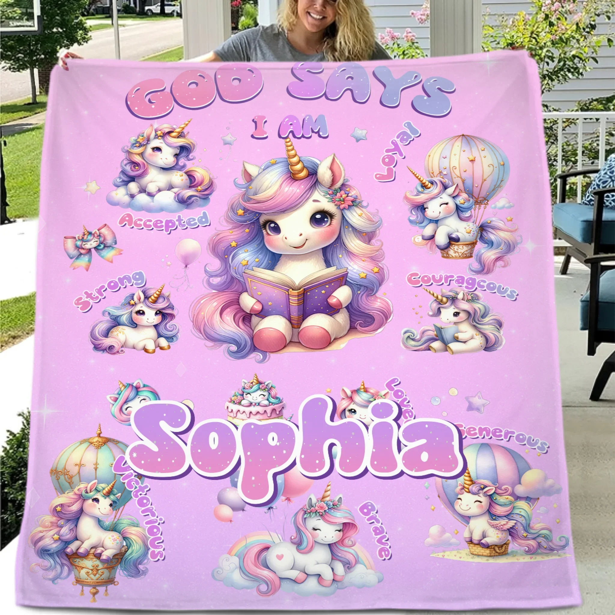 Custom Blanket with Childlike Style - Personalized Name - Joliny