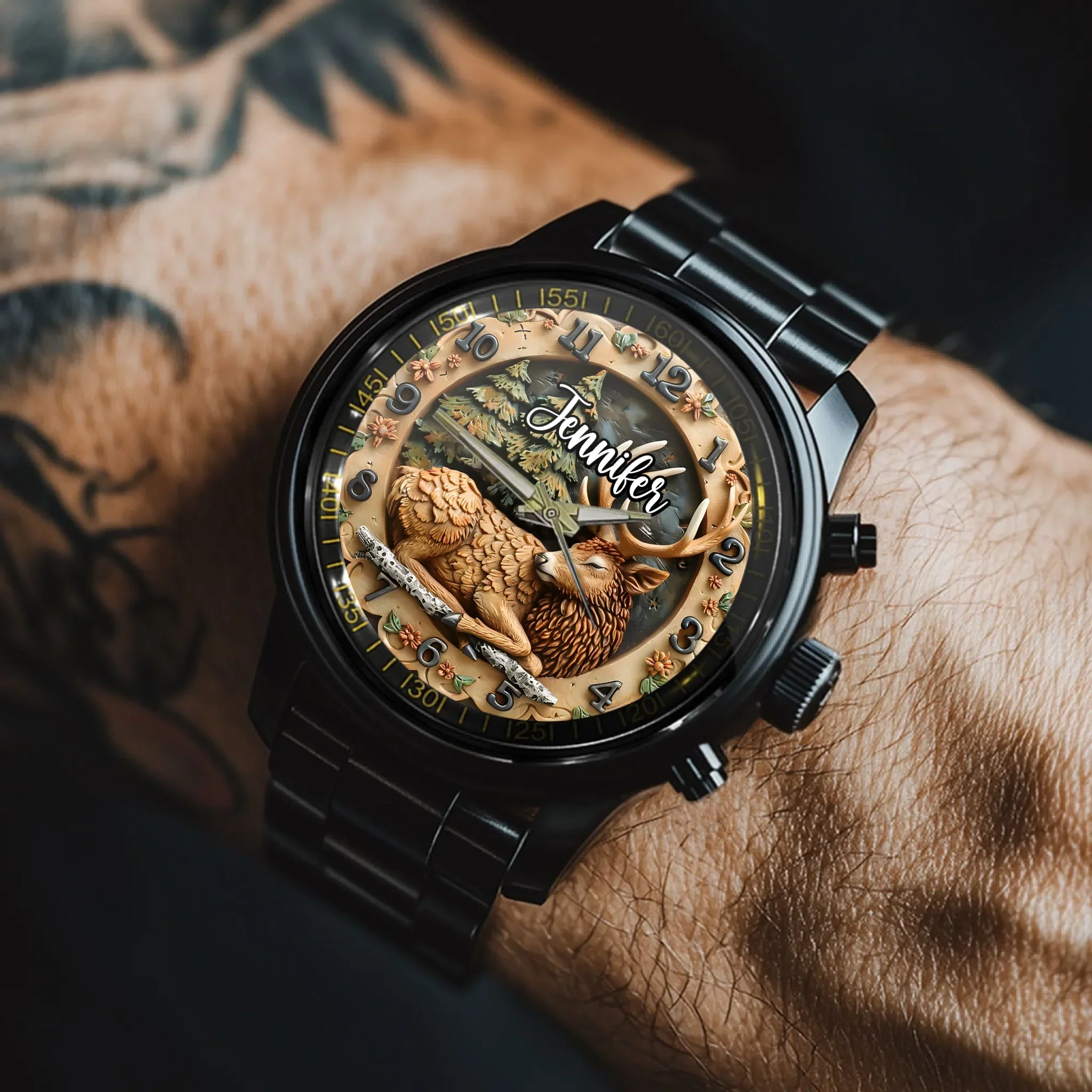 🦌Rural Deer Natural Style Watch - Personalized Name Watch - Joliny