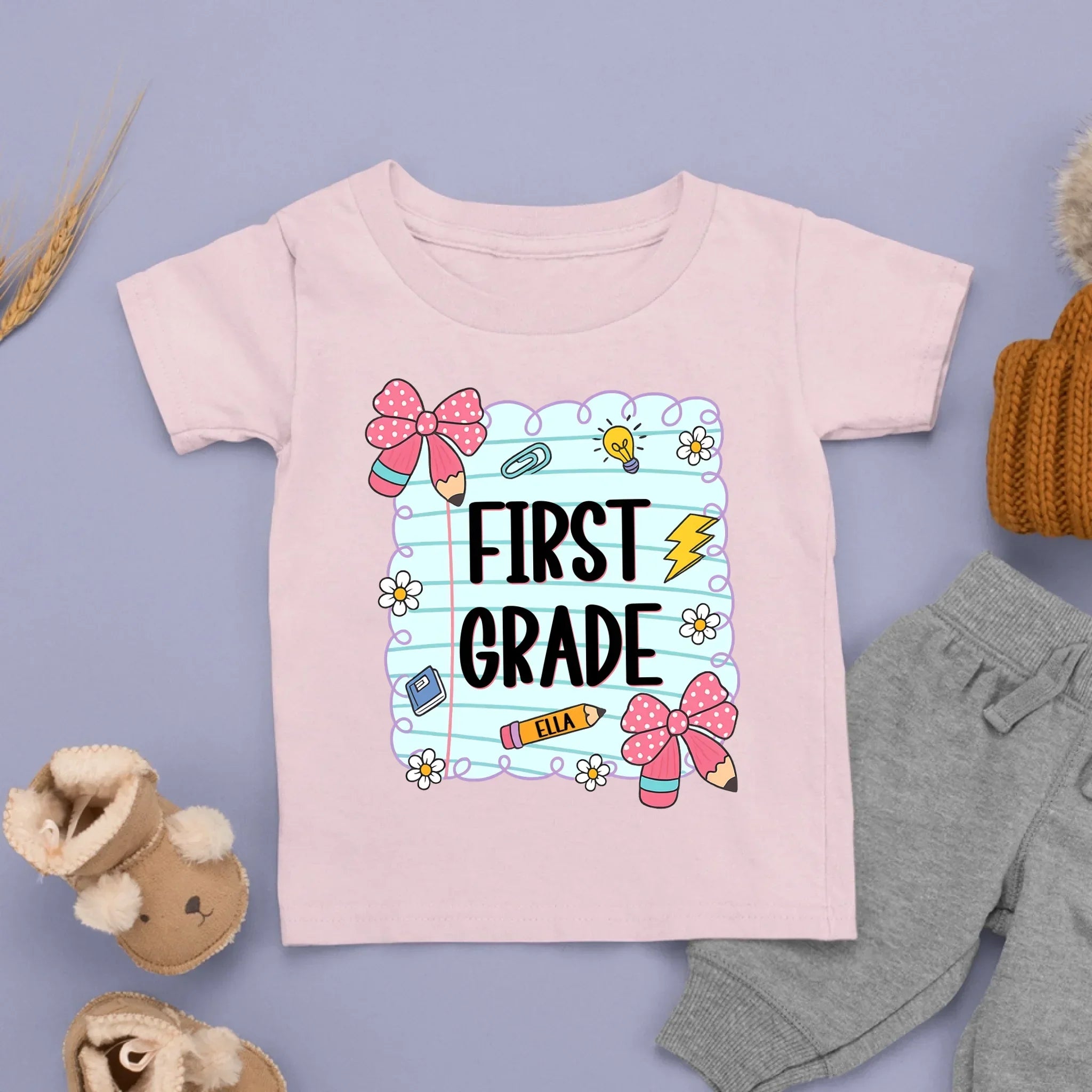 Back To School Colorful Graffiti Kid’s T-Shirt - Personalized Kid’s Name - New Semester Gift