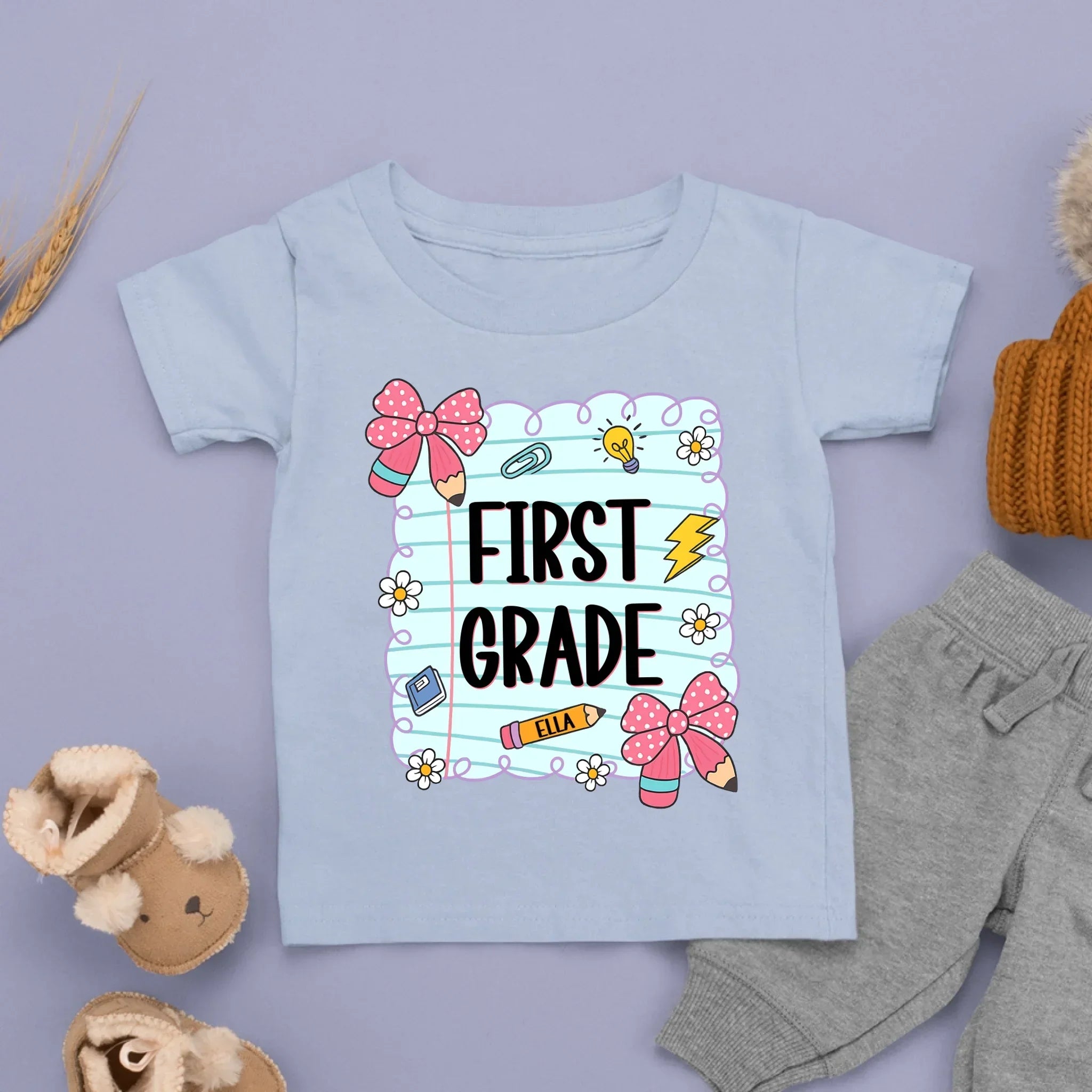 Back To School Colorful Graffiti Kid’s T-Shirt - Personalized Kid’s Name - New Semester Gift