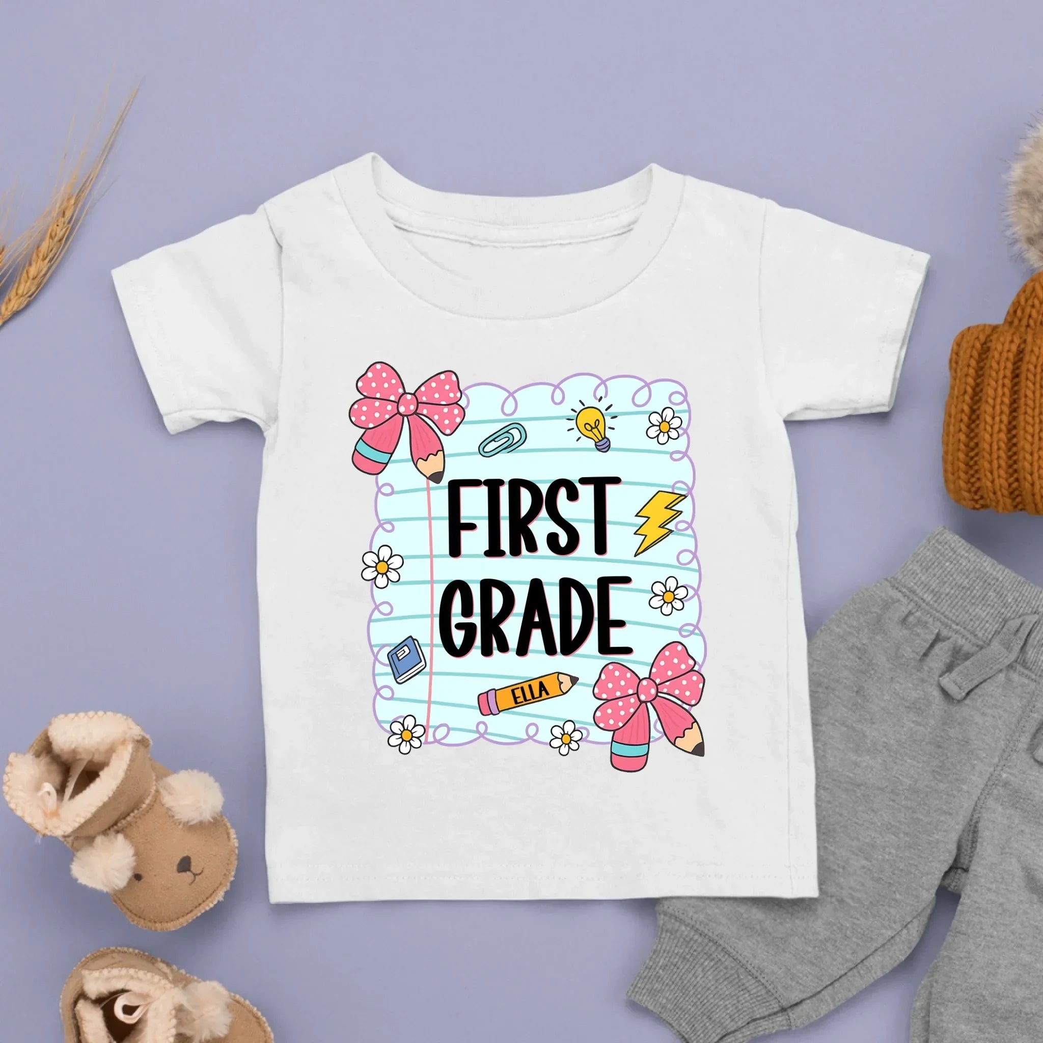 Back To School Colorful Graffiti Kid’s T-Shirt - Personalized Kid’s Name - New Semester Gift