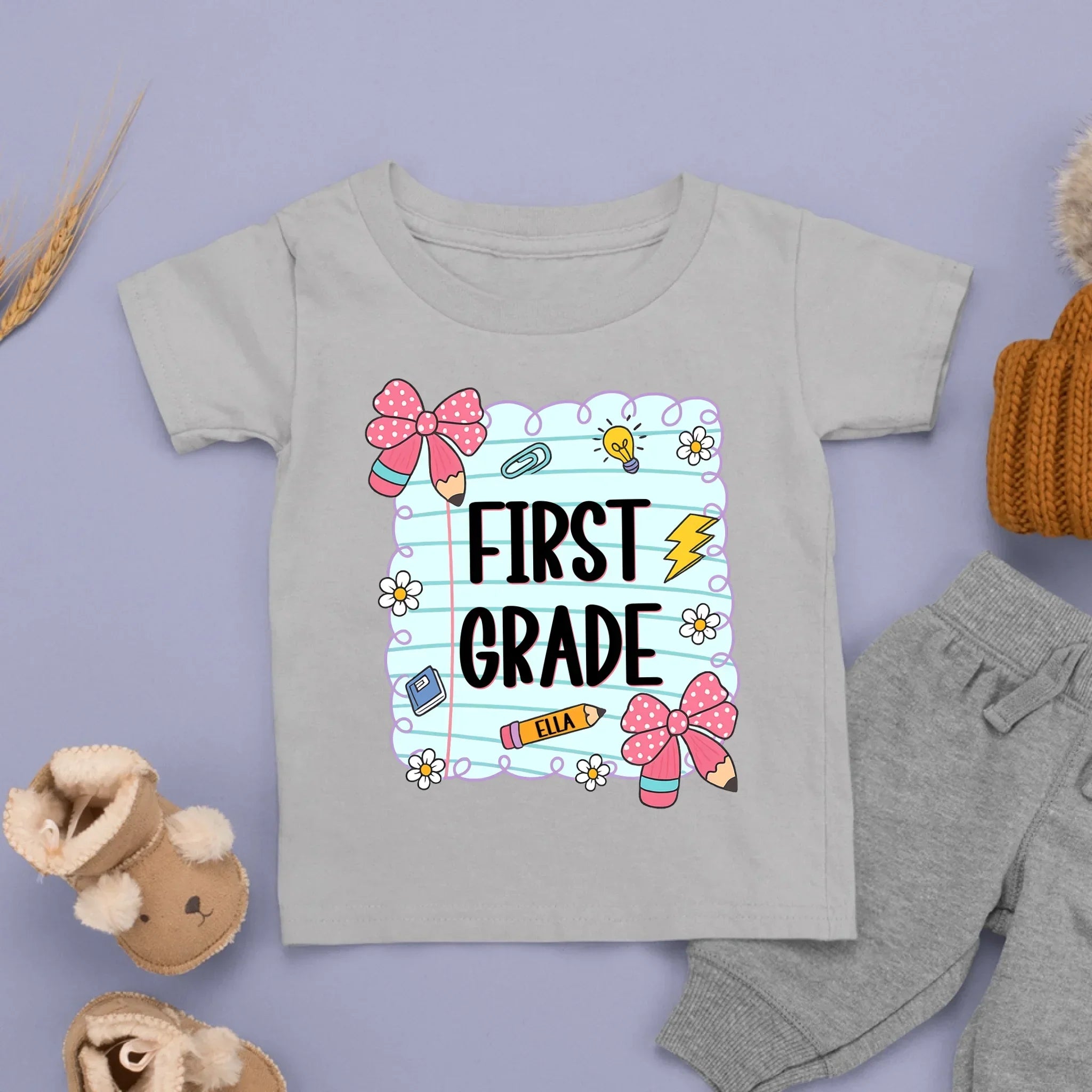 Back To School Colorful Graffiti Kid’s T-Shirt - Personalized Kid’s Name - New Semester Gift