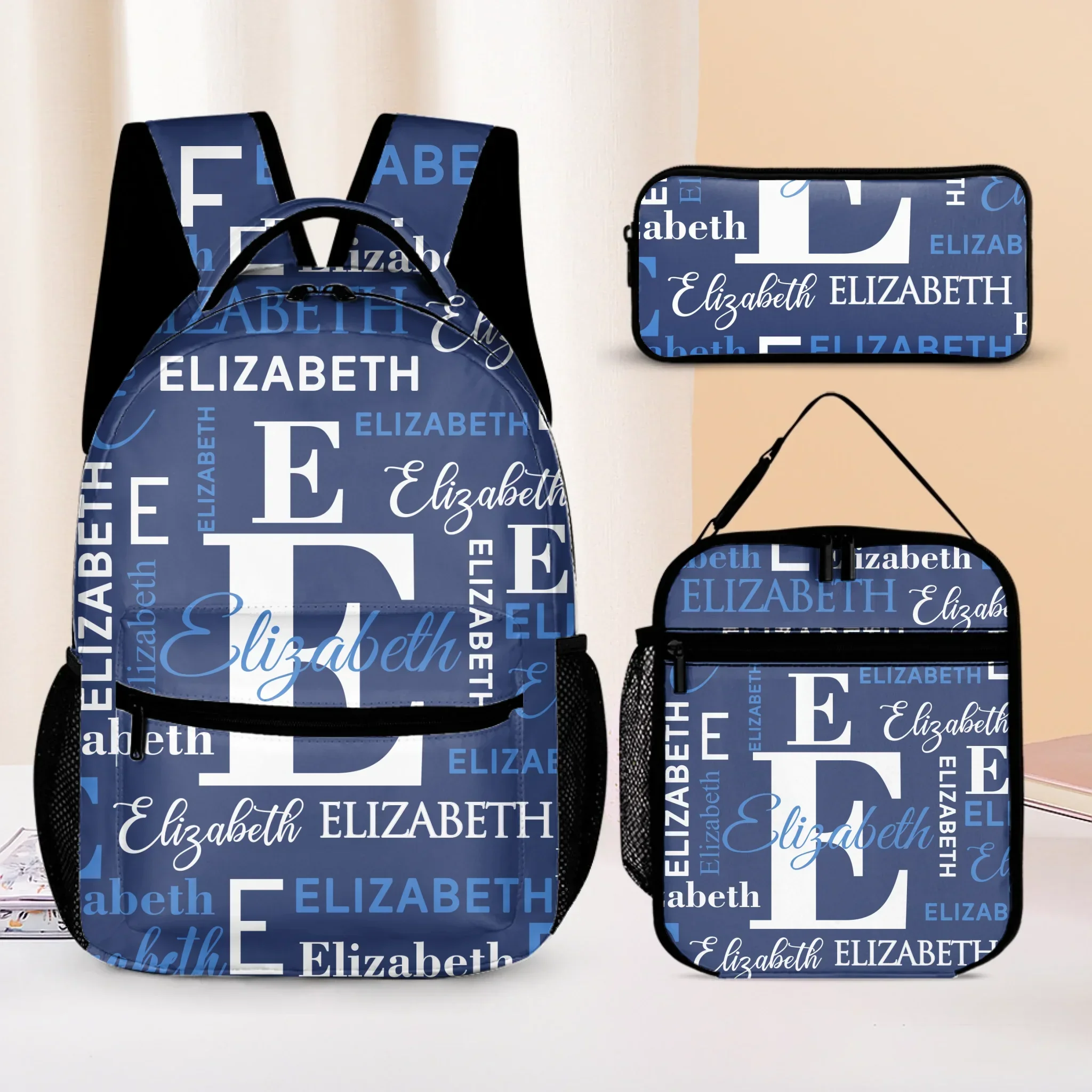 Navy Customized Backpack - Personalized Name - Uniquely Special Gift