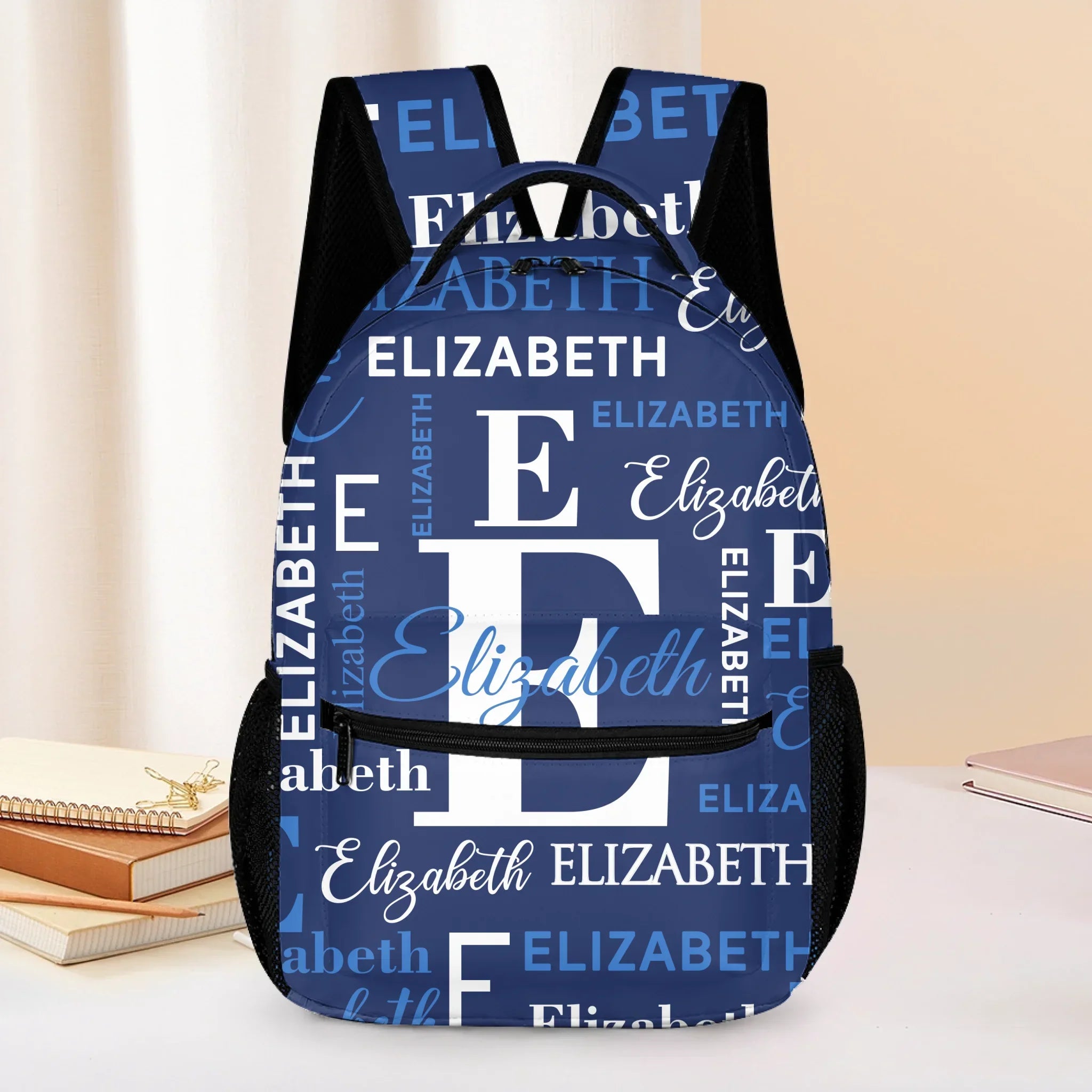 Navy Customized Backpack - Personalized Name - Uniquely Special Gift