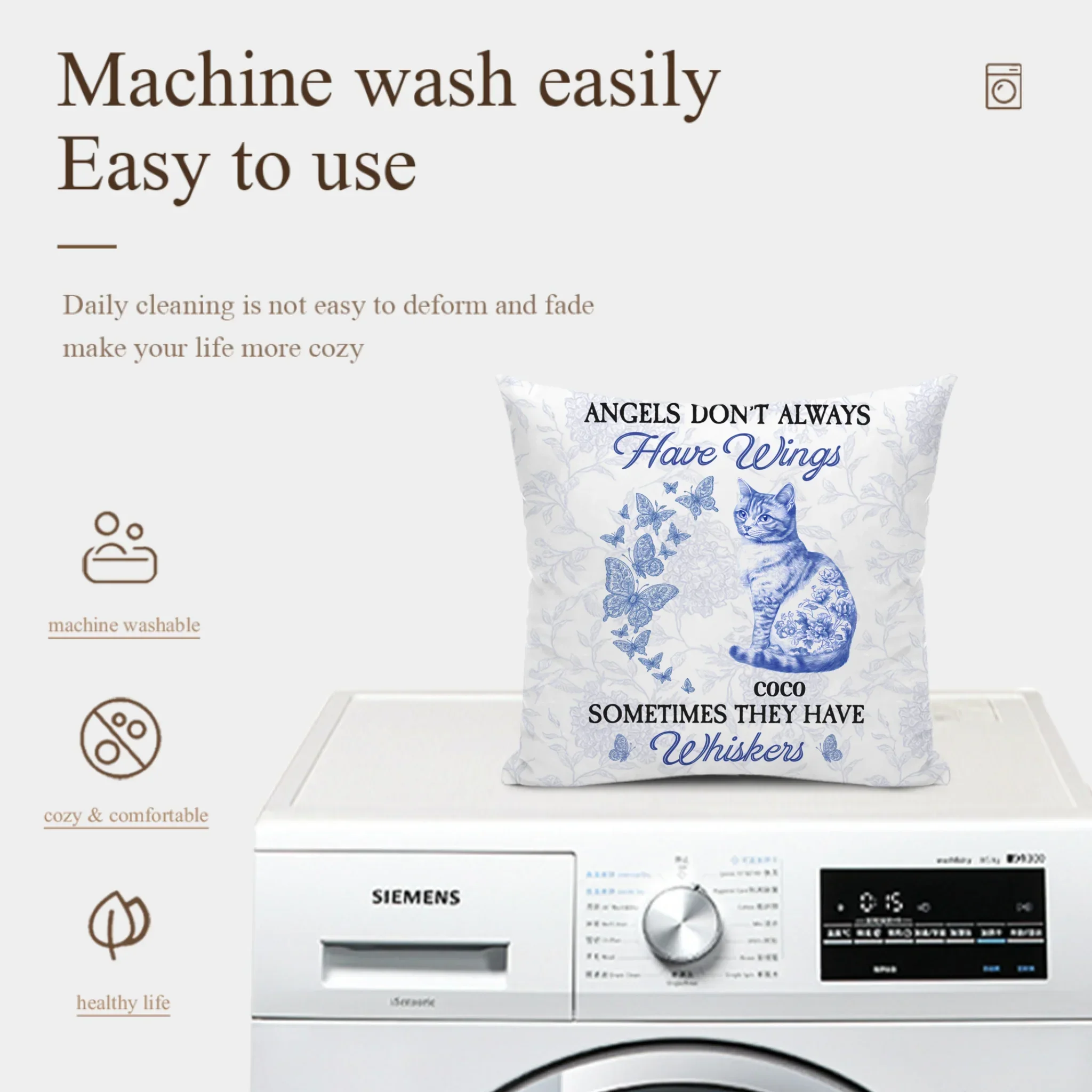 Cat Toile De Jouy Style | Memorial Gift - Personalized Pillow