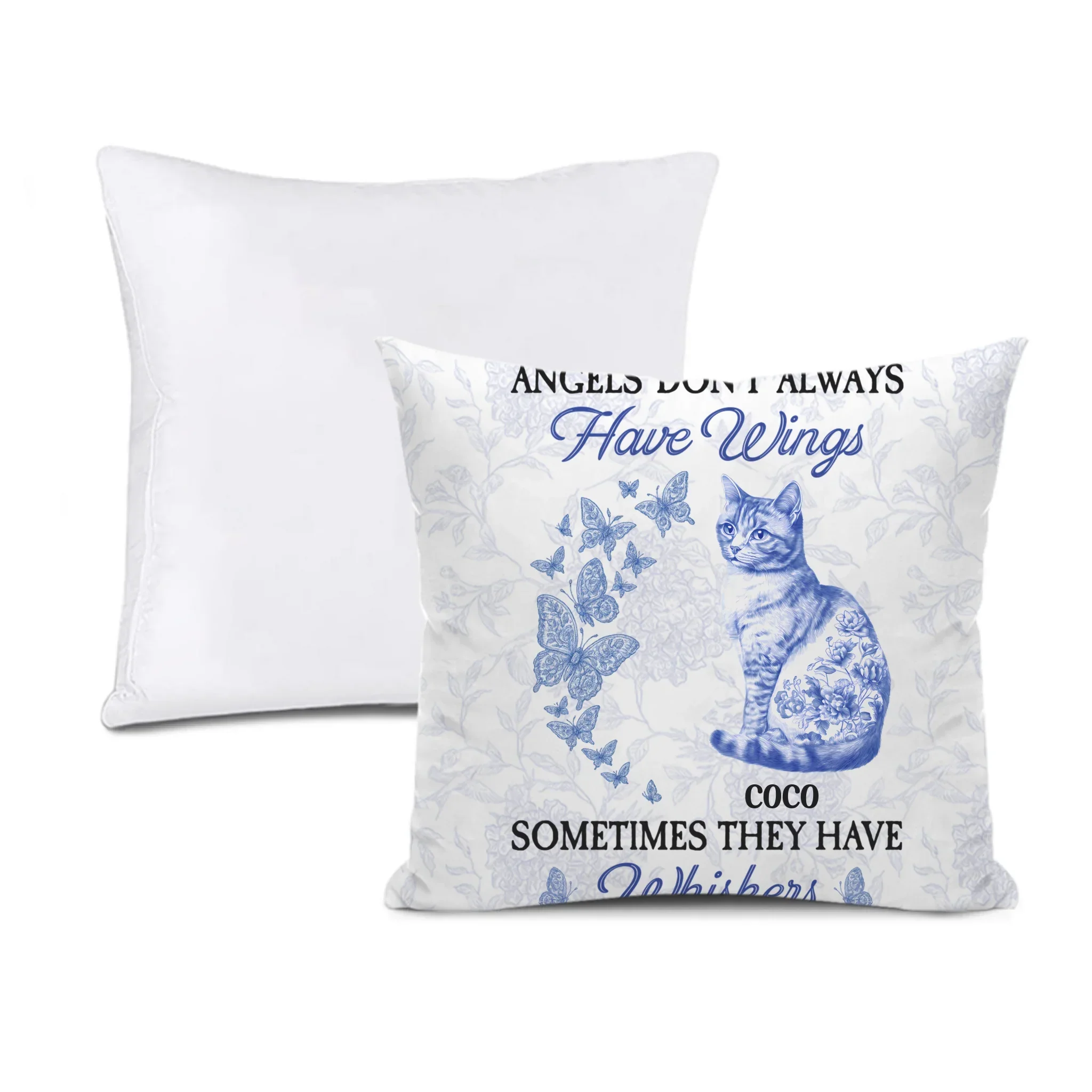 Cat Toile De Jouy Style | Memorial Gift - Personalized Pillow