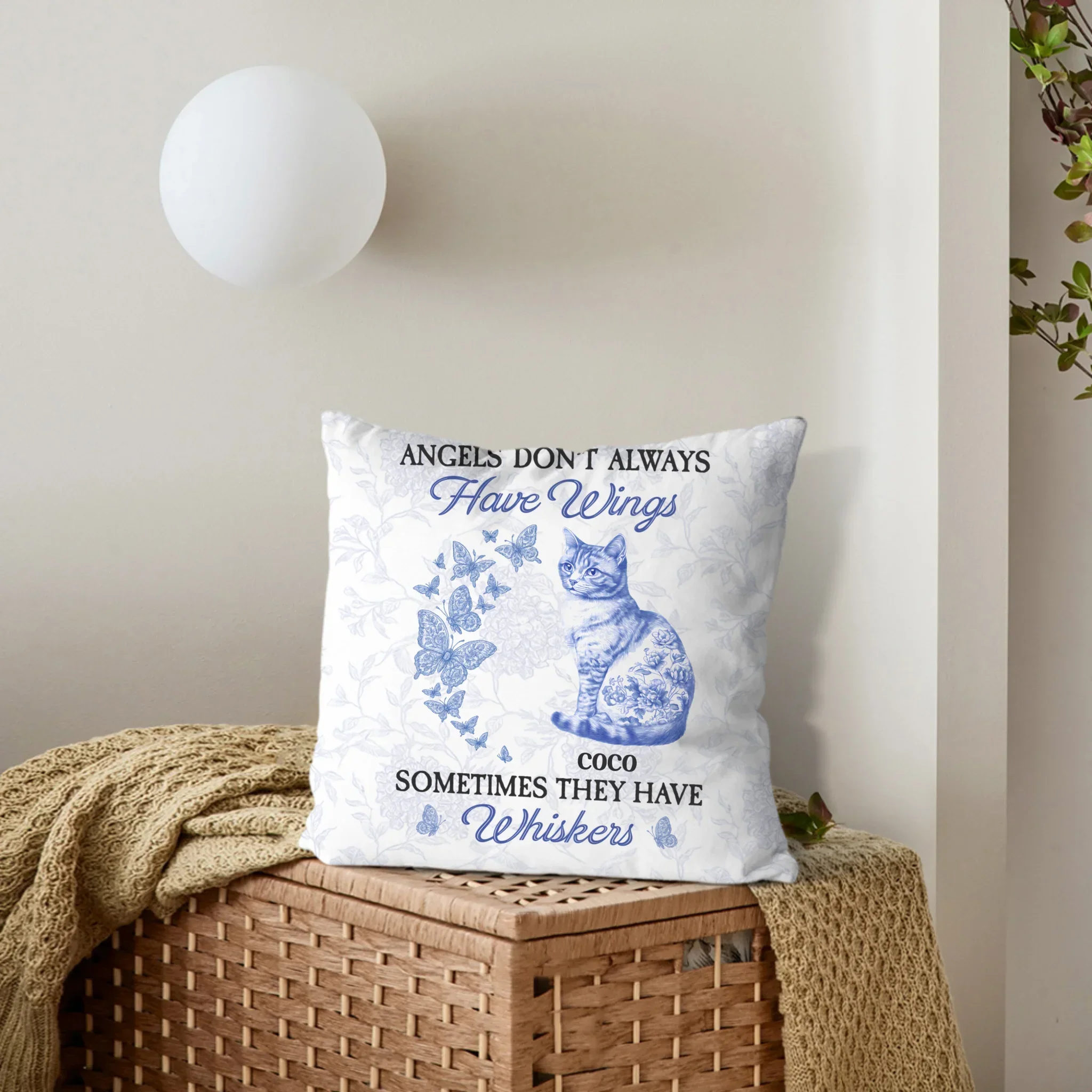 Cat Toile De Jouy Style | Memorial Gift - Personalized Pillow