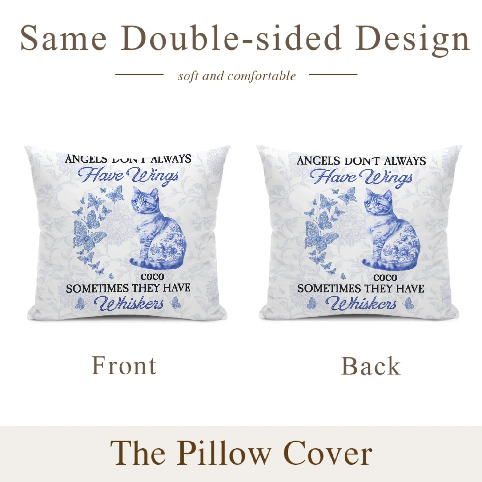 Cat Toile De Jouy Style | Memorial Gift - Personalized Pillow