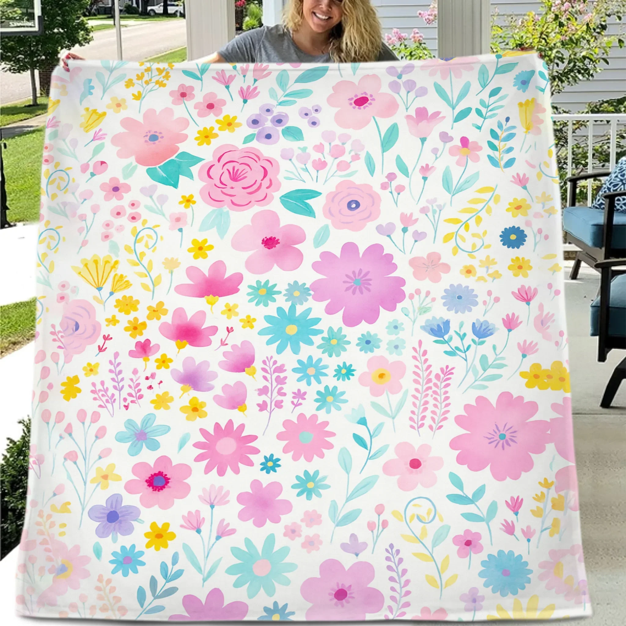 Customized Flower Blanket Personalized Names - Personalized Flower Gifts