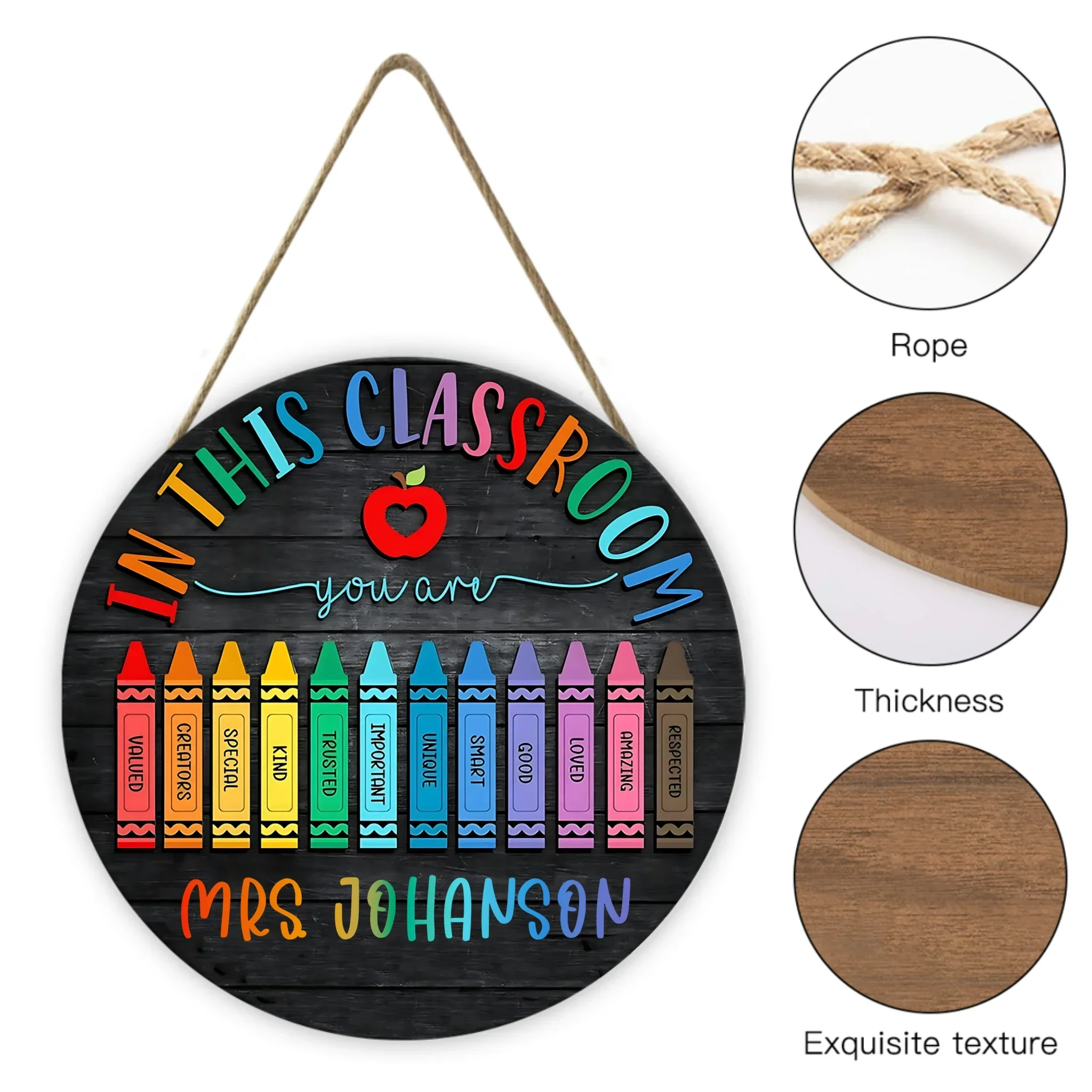 In This Classroom Customized Door Plate- Personalized Name Wooden Sign