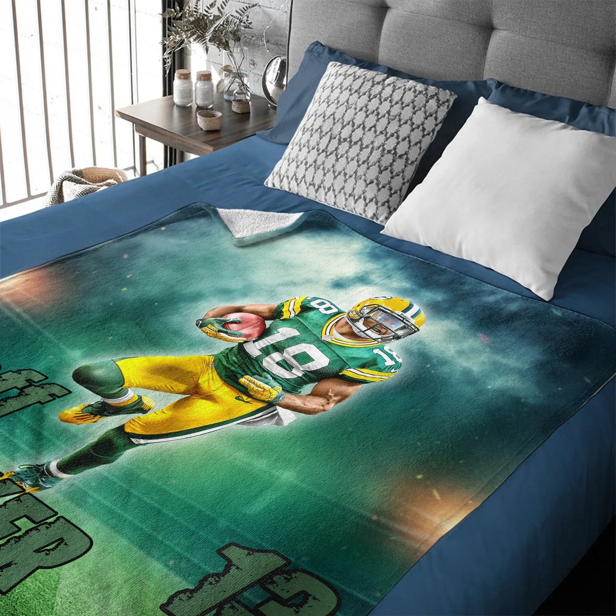 Personalized Football Blanket With Picture Custom Logo Team Blanket Gift For Teen Boy Custom Football Throw For Son Football Coach Gift