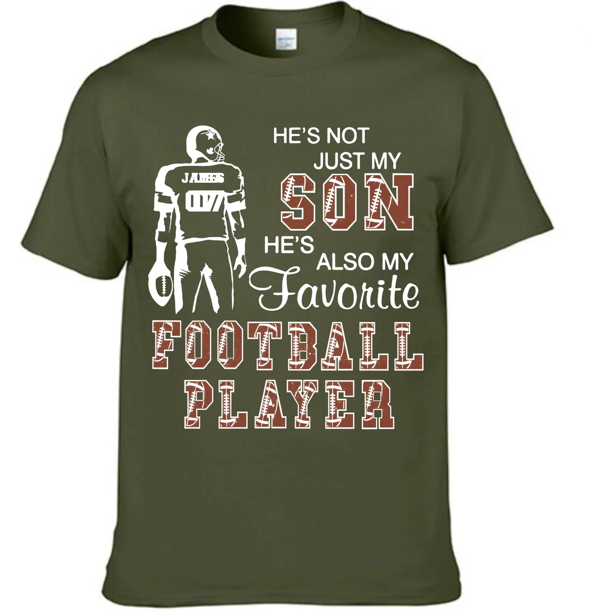 He's Not Just My Son He's Favorite Football Player - Personalized Clothing - Gift For Family Members