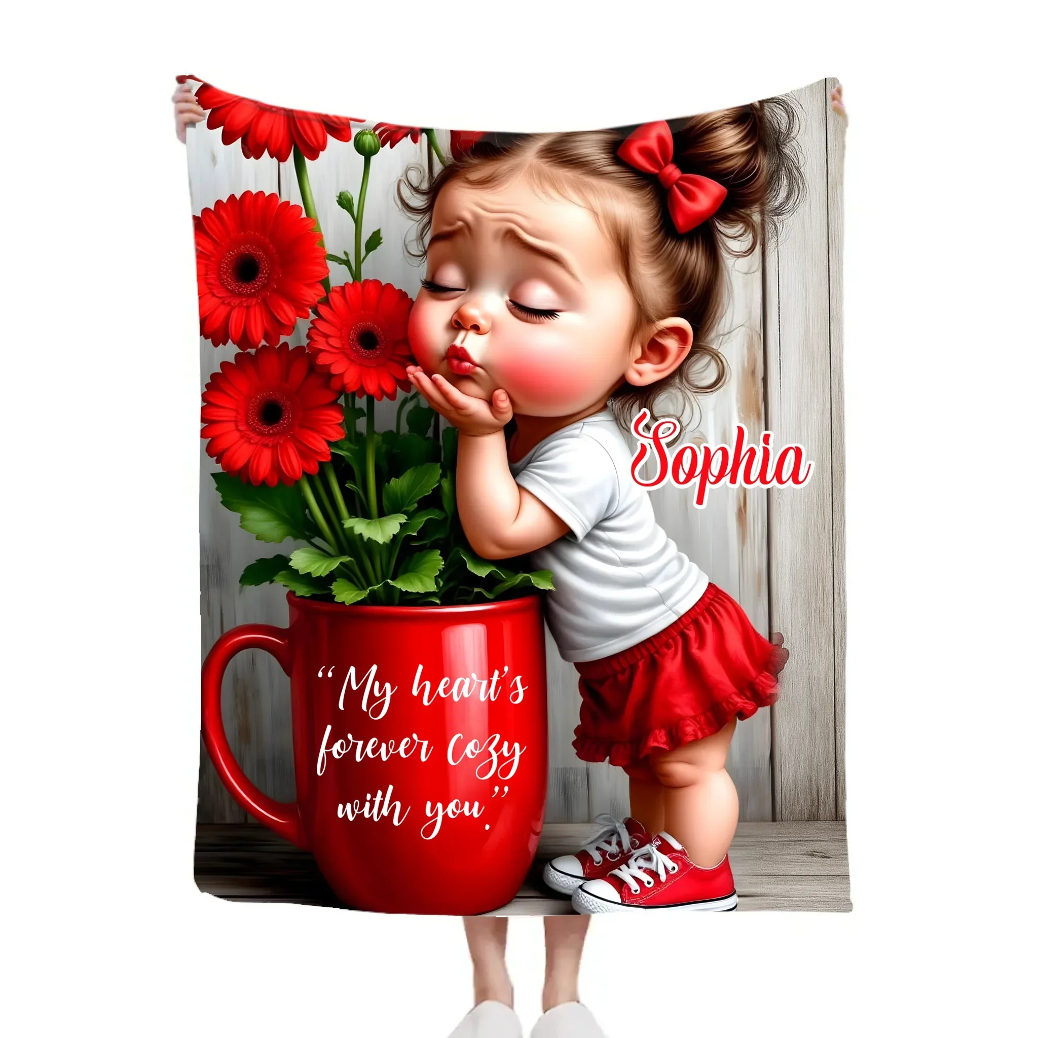 Cute Card Baby Show You Love Customized Blanket - Personalized Name - Gifts For Lovers
