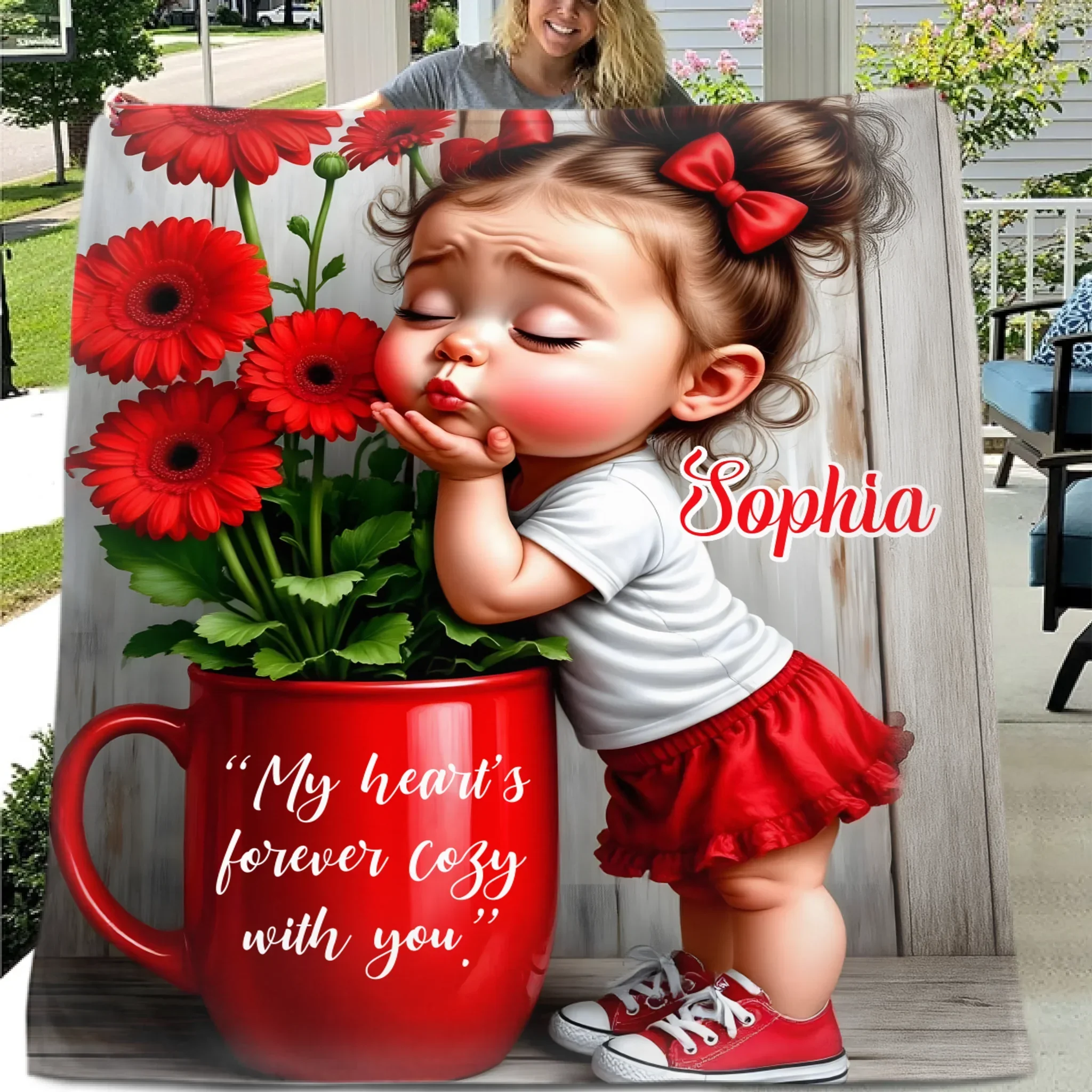 Cute Card Baby Show You Love Customized Blanket - Personalized Name - Gifts For Lovers