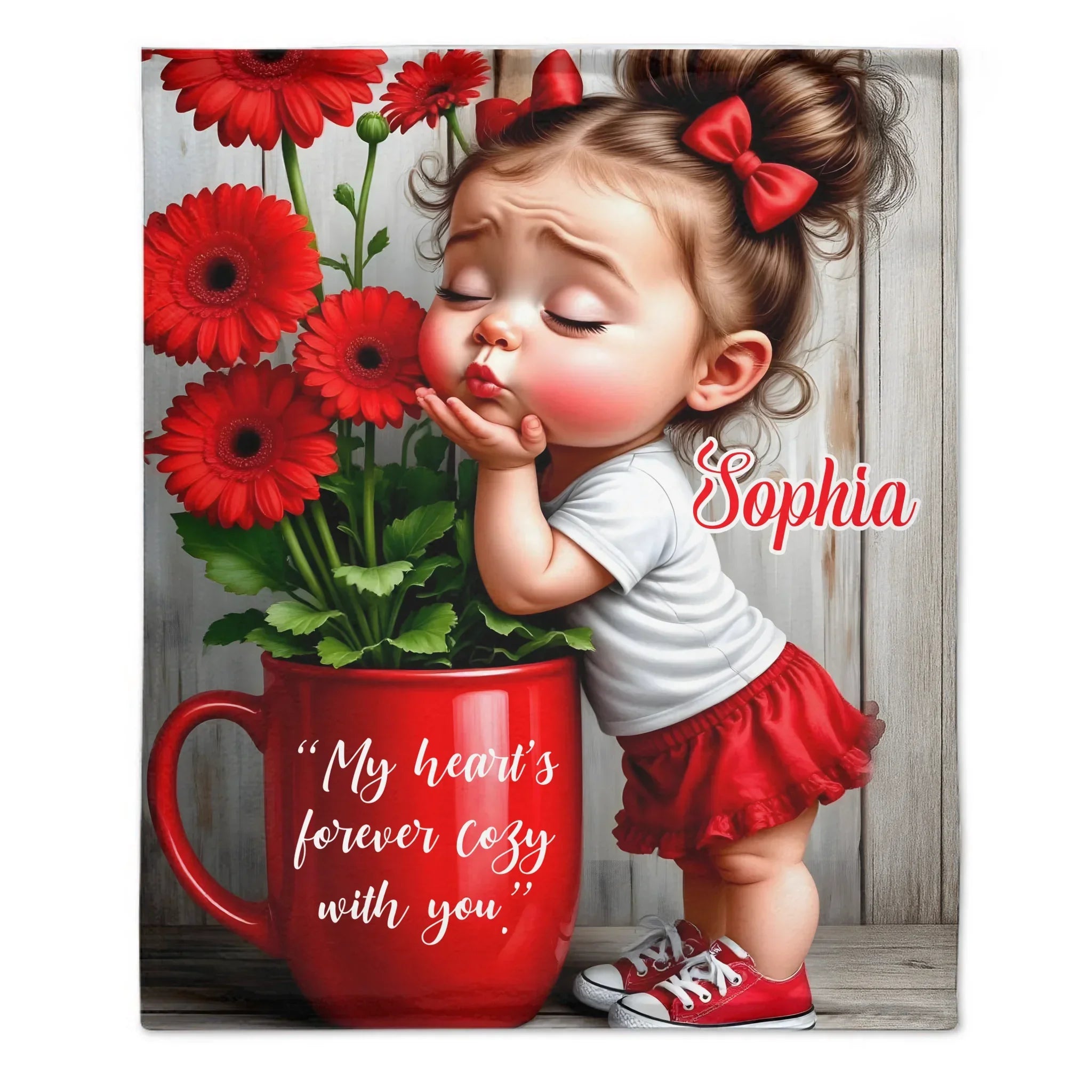 Cute Card Baby Show You Love Customized Blanket - Personalized Name - Gifts For Lovers