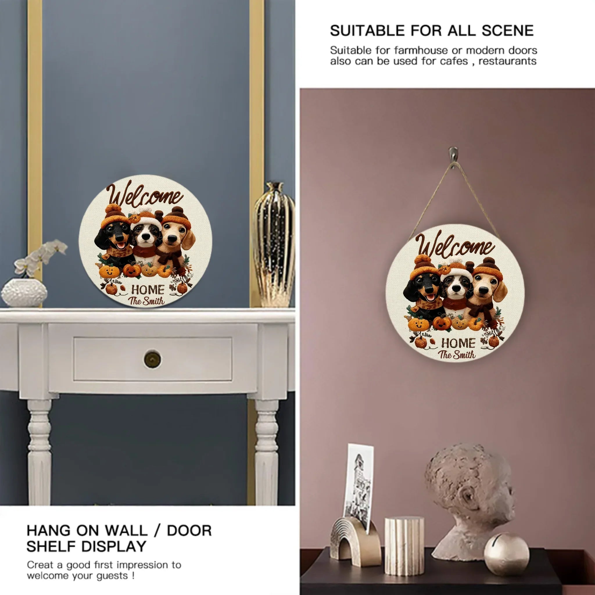 Cute Dachshund - Personalized House Wooden Sign - Gifts For Dog Lovers