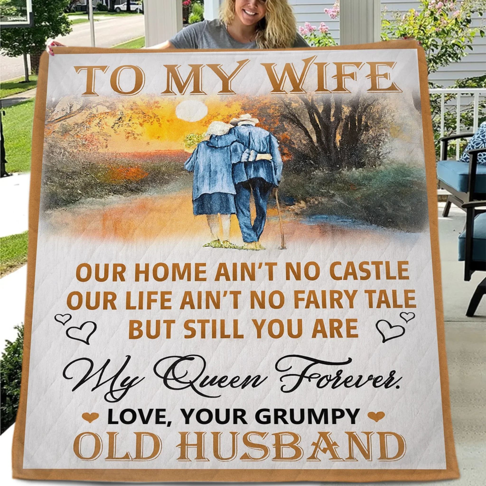 To My Wife Customized Blanket - Personalized Text - Memorial Day Gift