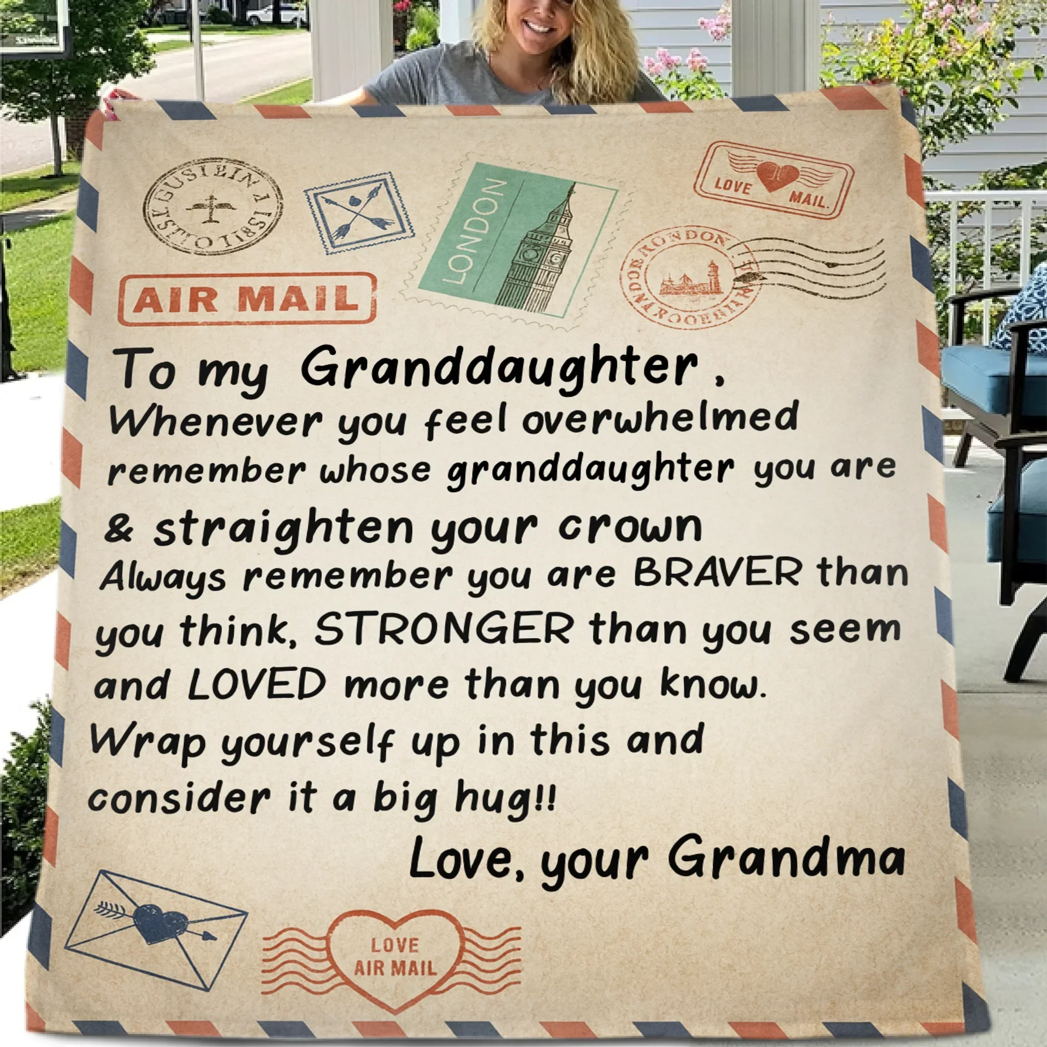 To My Granddaughter Customized Blanket - Personalized Affectionate Blanket With Nicknames