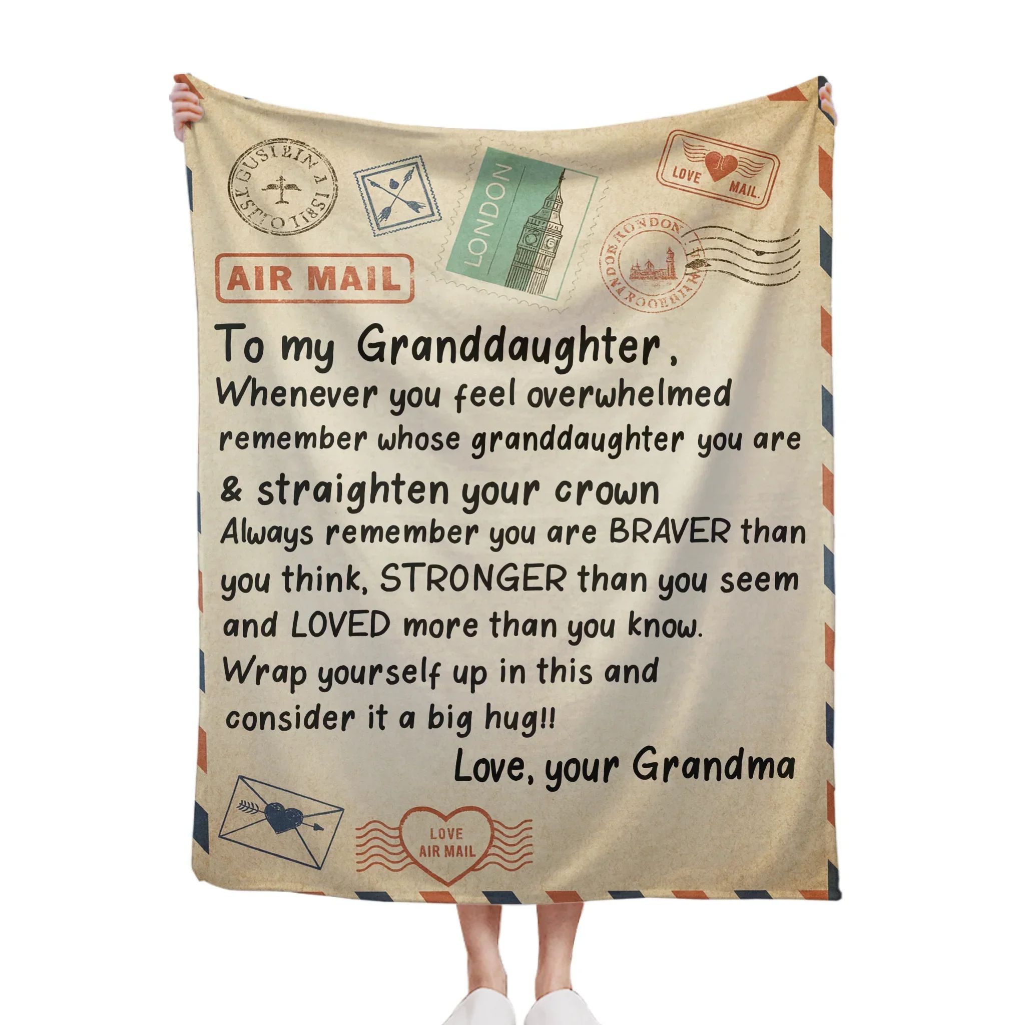 To My Granddaughter Customized Blanket - Personalized Affectionate Blanket With Nicknames