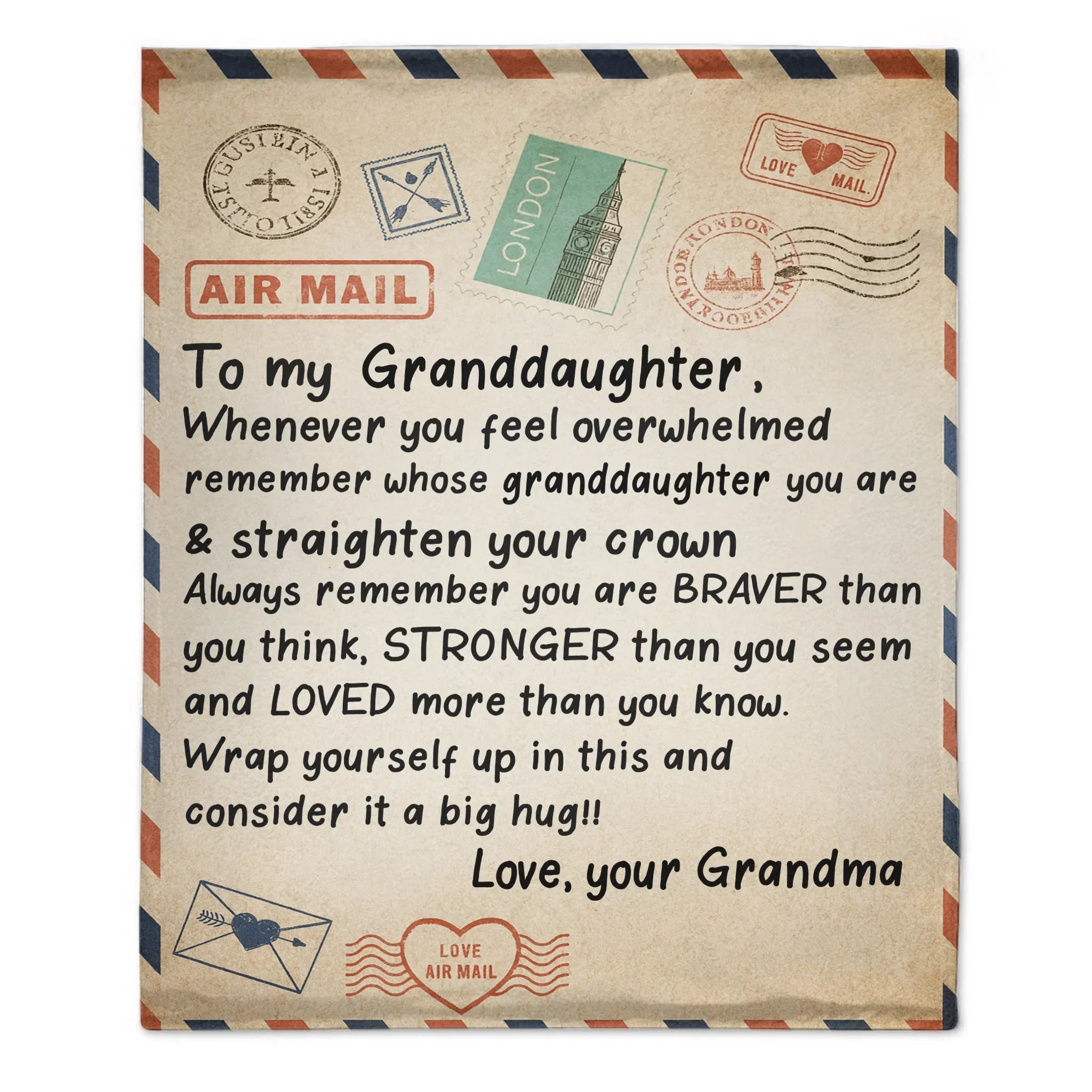 To My Granddaughter Customized Blanket - Personalized Affectionate Blanket With Nicknames