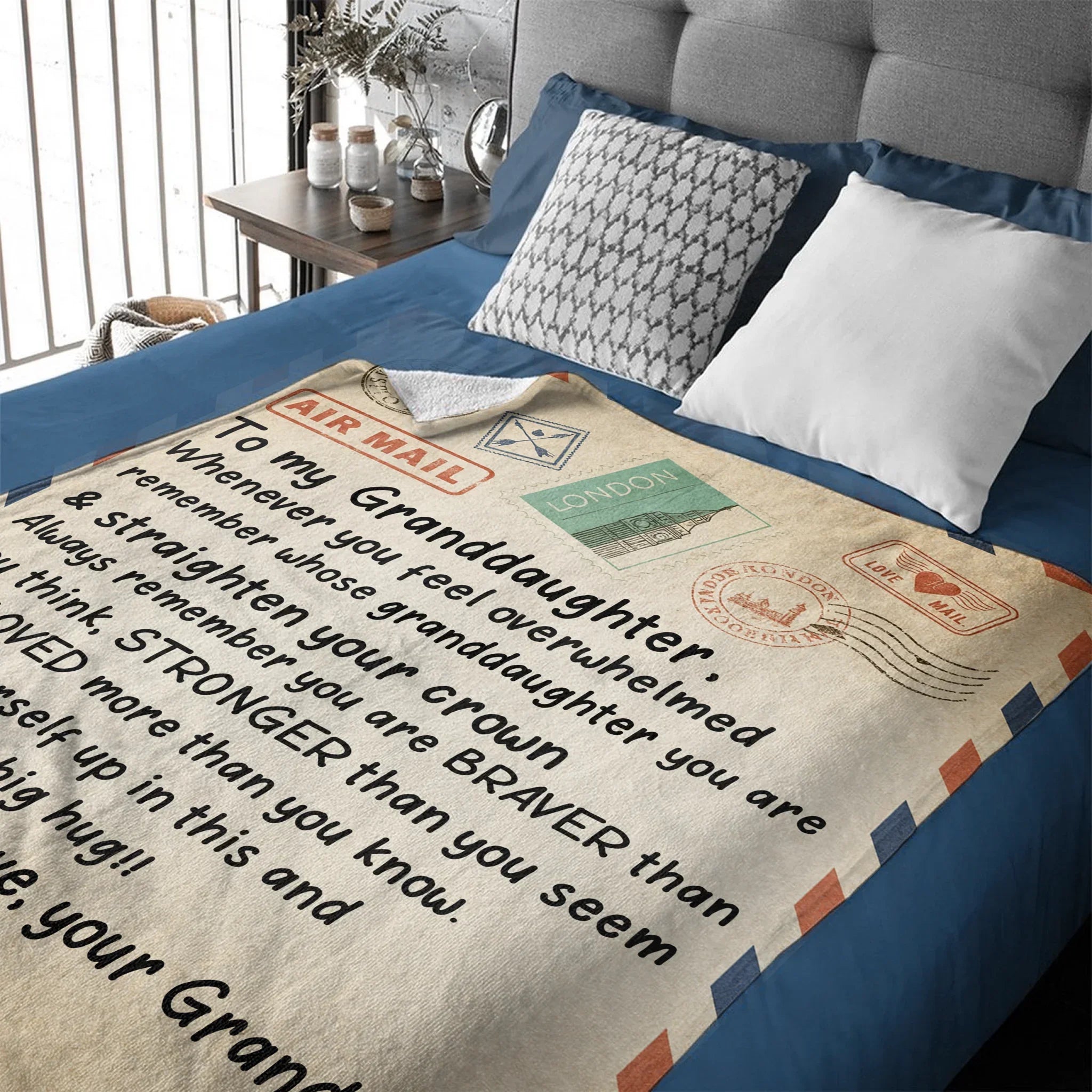 To My Granddaughter Customized Blanket - Personalized Affectionate Blanket With Nicknames