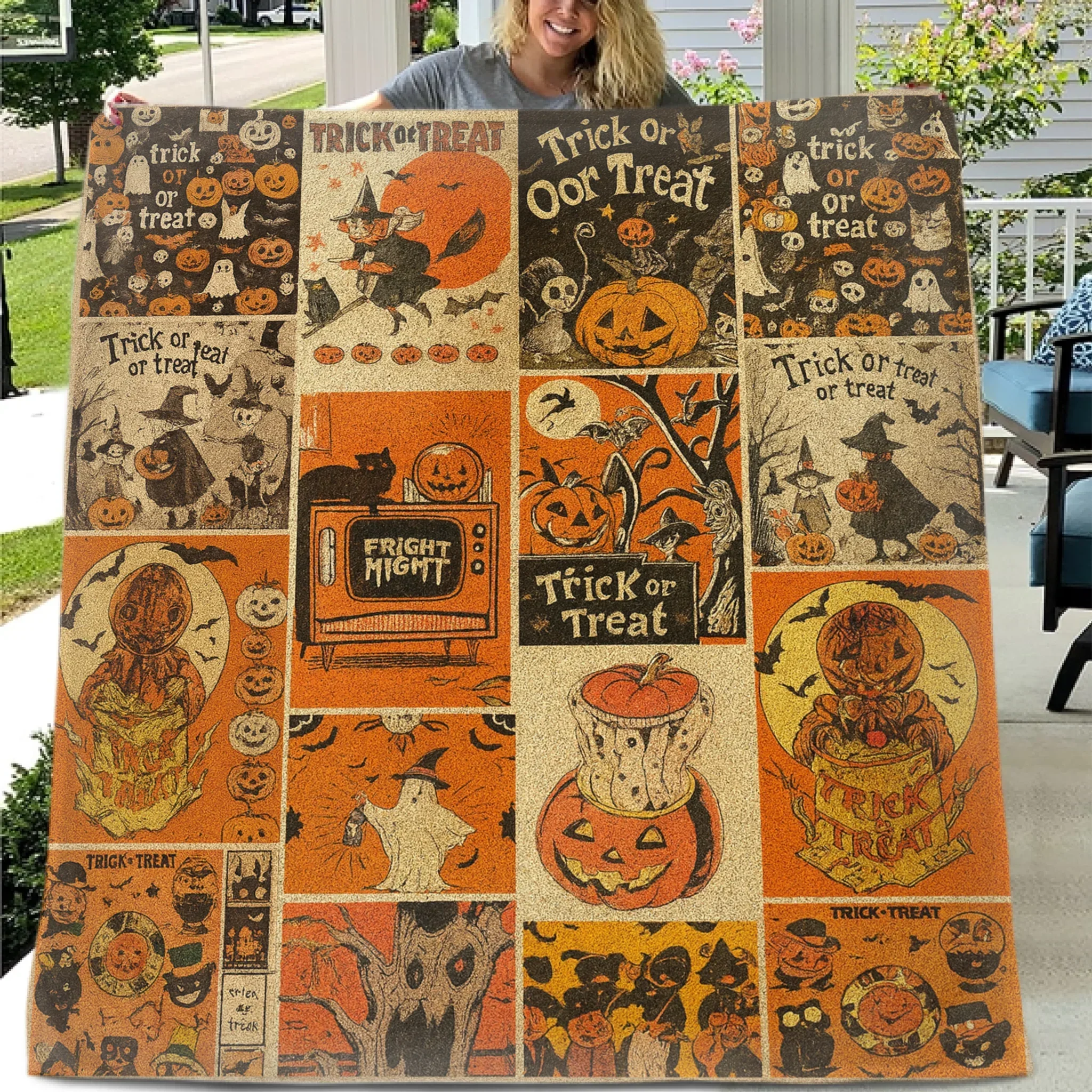 🎃Vintage Spooky Pumpkin Custom Blanket - Halloween Blanket