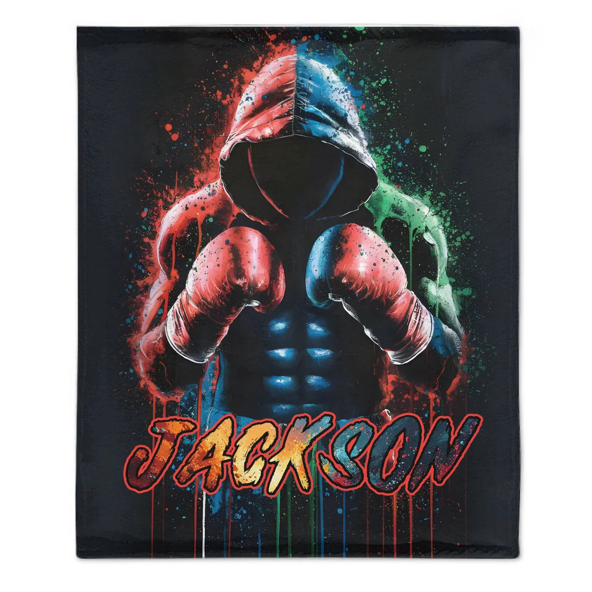 🥊Artistic Style Boxing Custom Blanket - Personalized Name - Boxing Enthusiast Gift