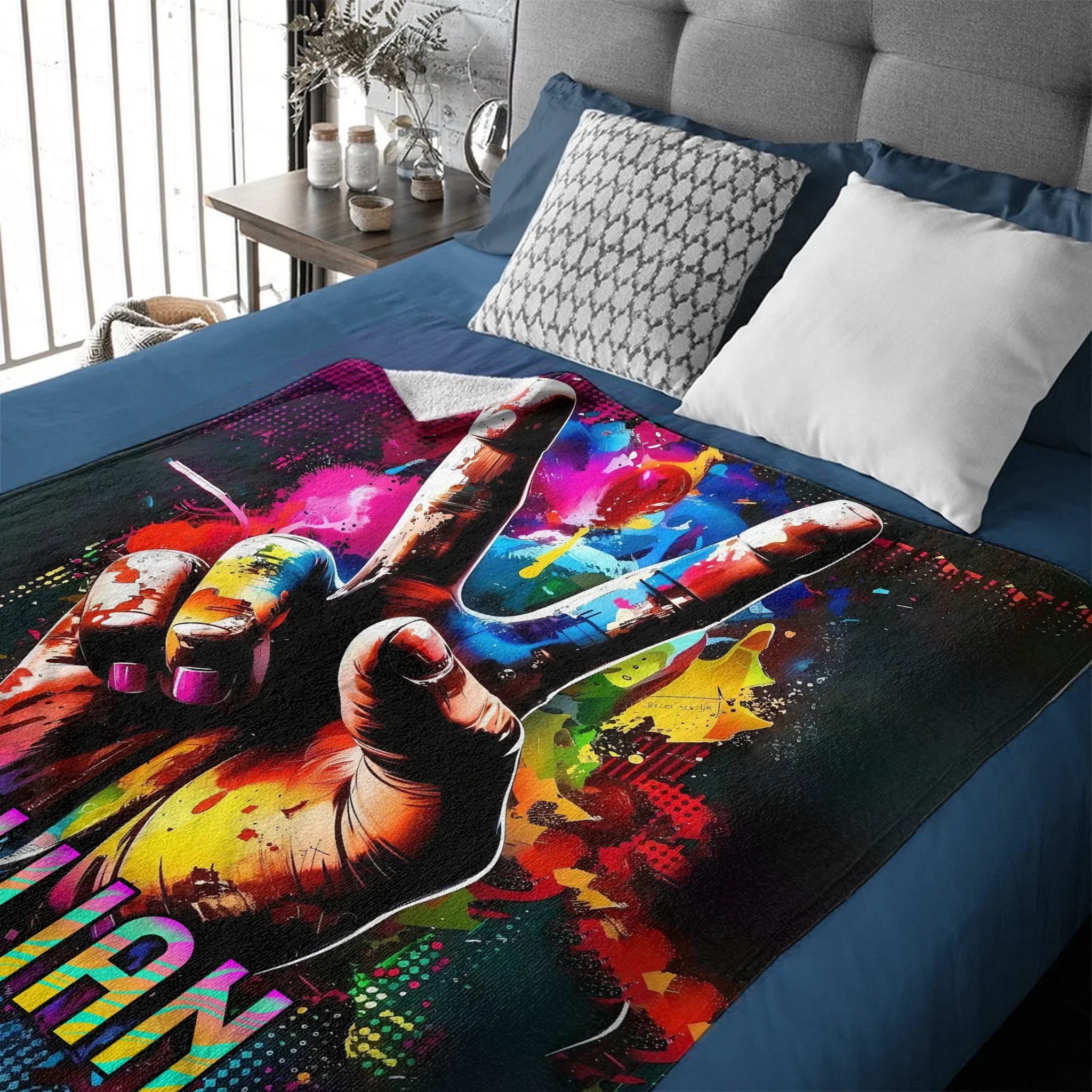 ✌️Say Yeah! - Personalized Name Colorful Blanket - Cool Gifts