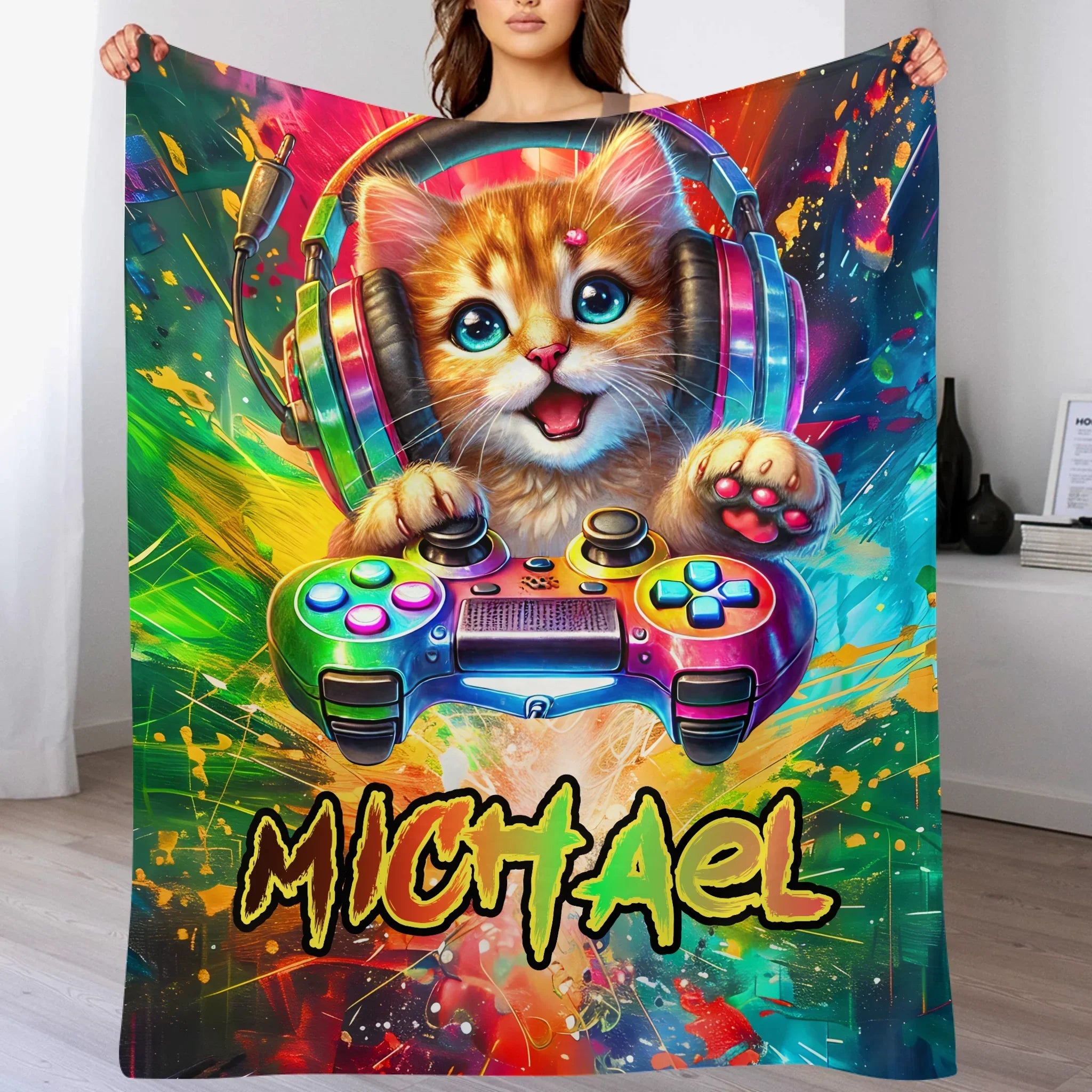 Animal Game Players Customized Blanket - Personalized Name - Player's Gift