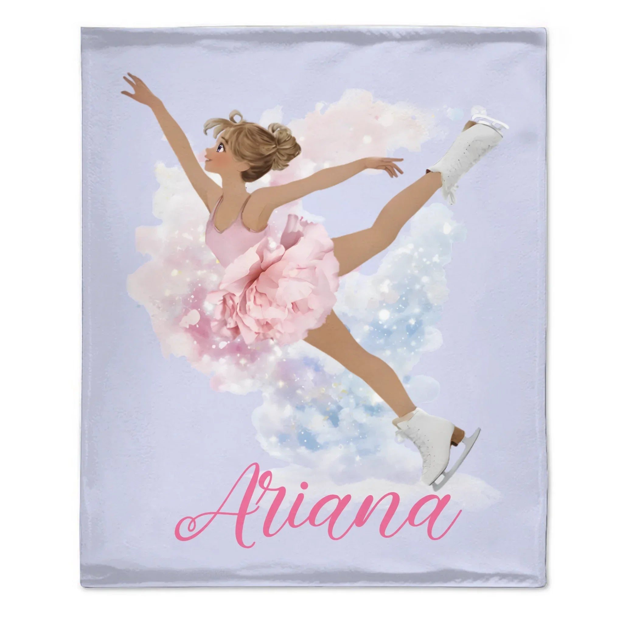 Customized Birth Flower Skate Girl Soft Blanket - Personalized Name And Girl - Birthday Gifts for Girl Skate Lover