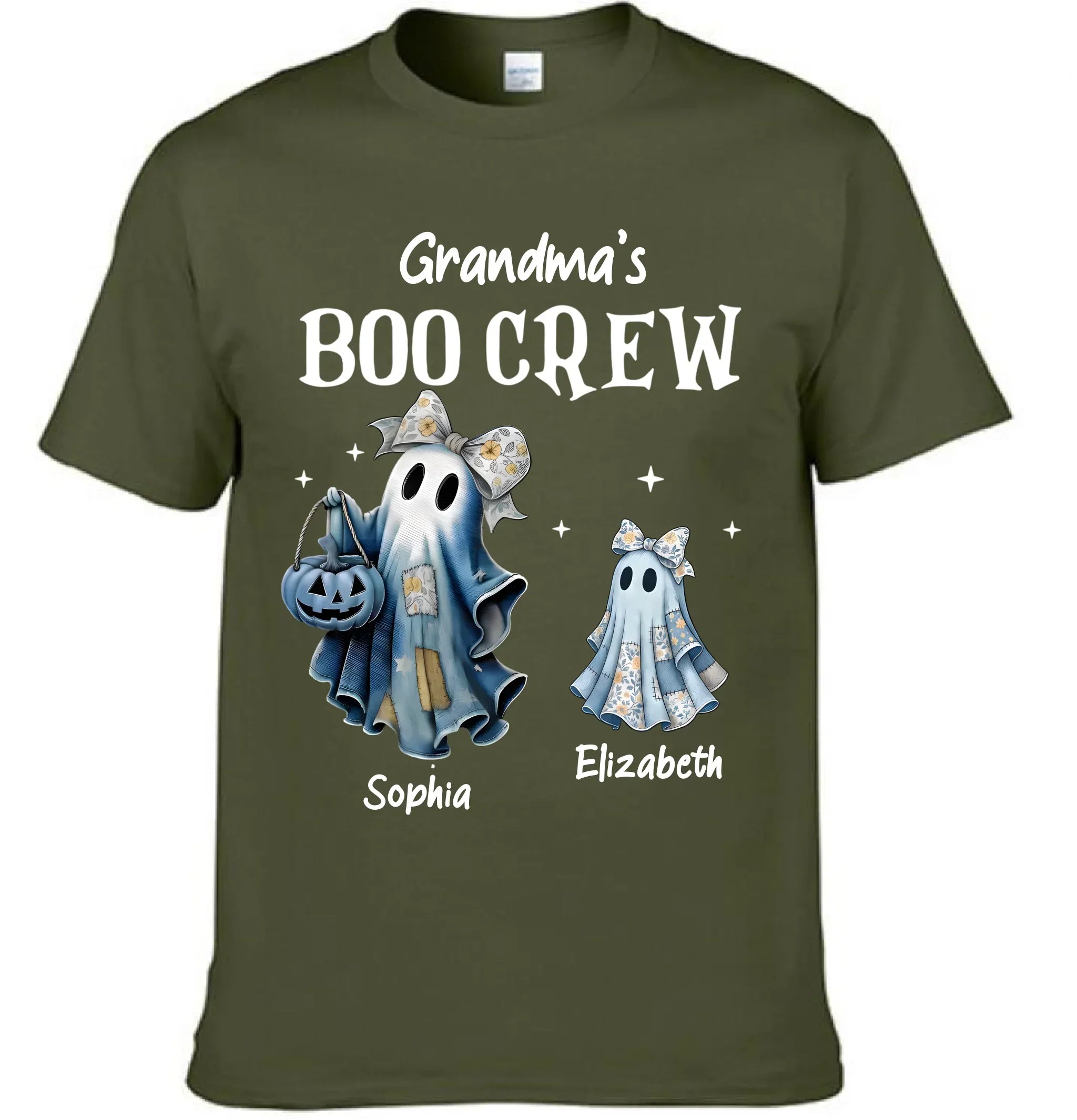 👻Grandma's Boo Crew Customized Halloween Clothing - Personalized Name&Title - Halloween Gifts for Grandma,Mom
