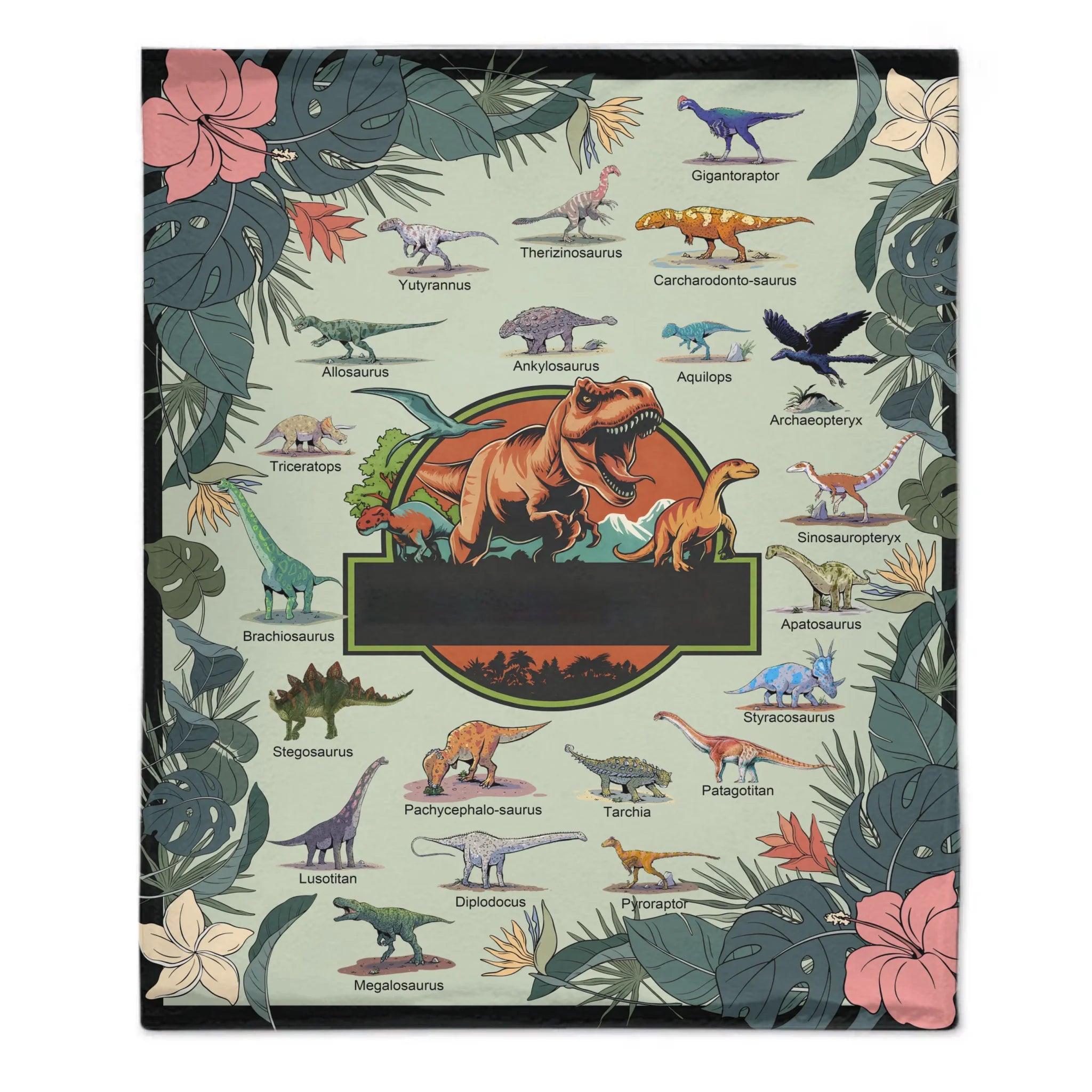 Personalized Dinosaur Educational Blanket – Custom Educational Blanket – Gift for Kids